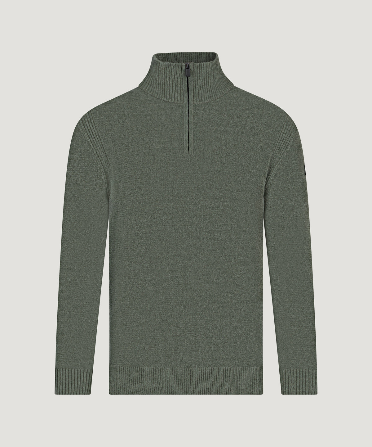 Velvet half-zip knit groen
