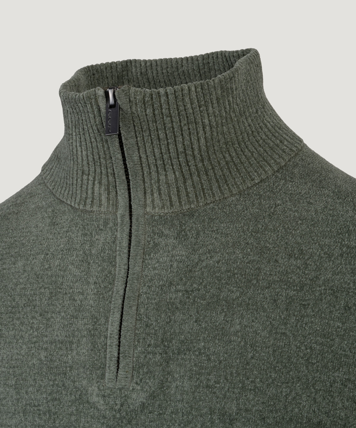 Velvet half-zip knit groen