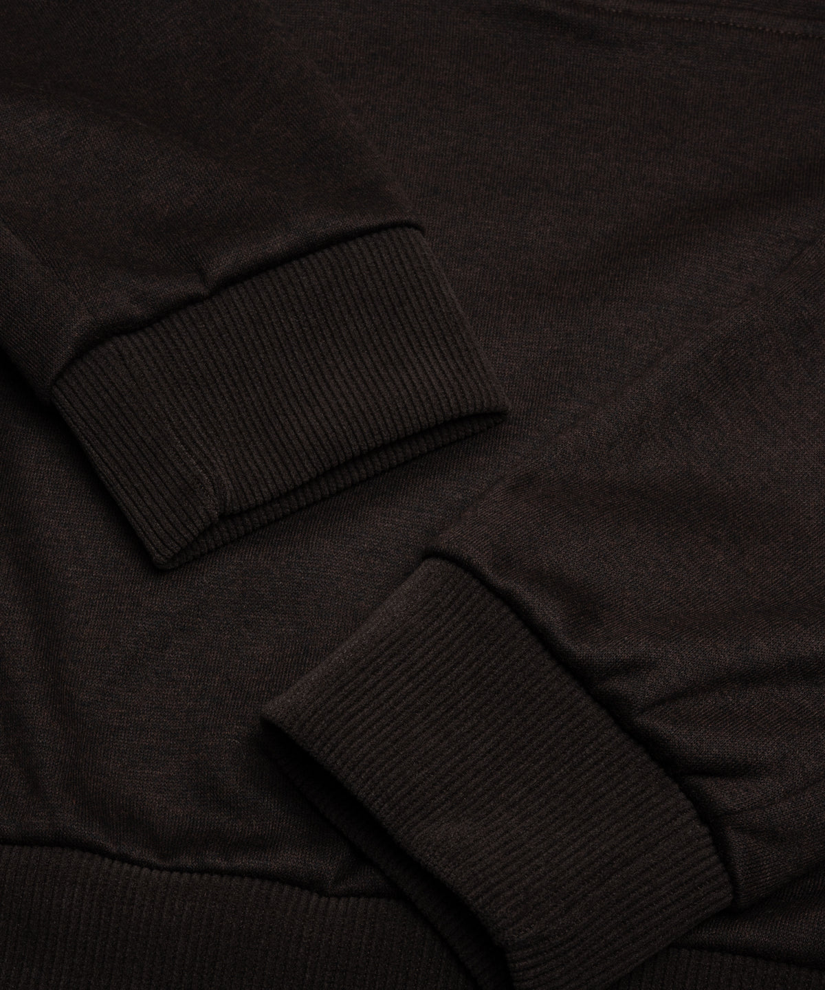 Anorak half-zip trui merinowol/TENCEL jersey donkerbruin