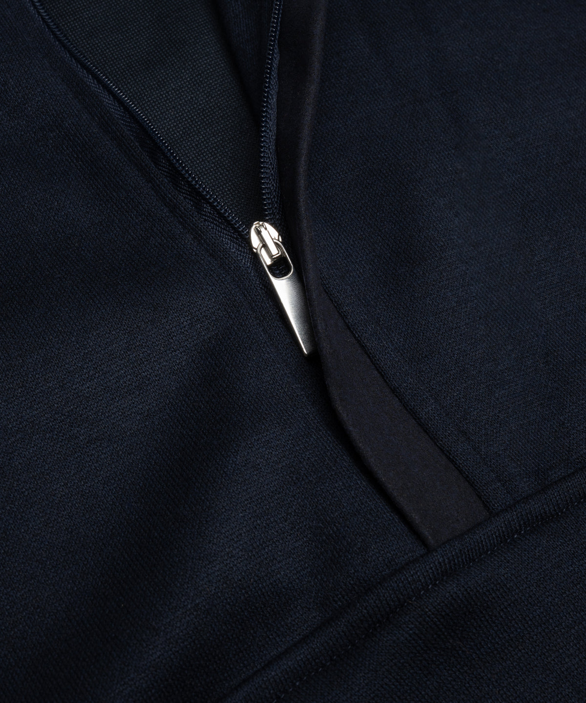 Anorak half-zip trui merinowol/TENCEL jersey donkerblauw