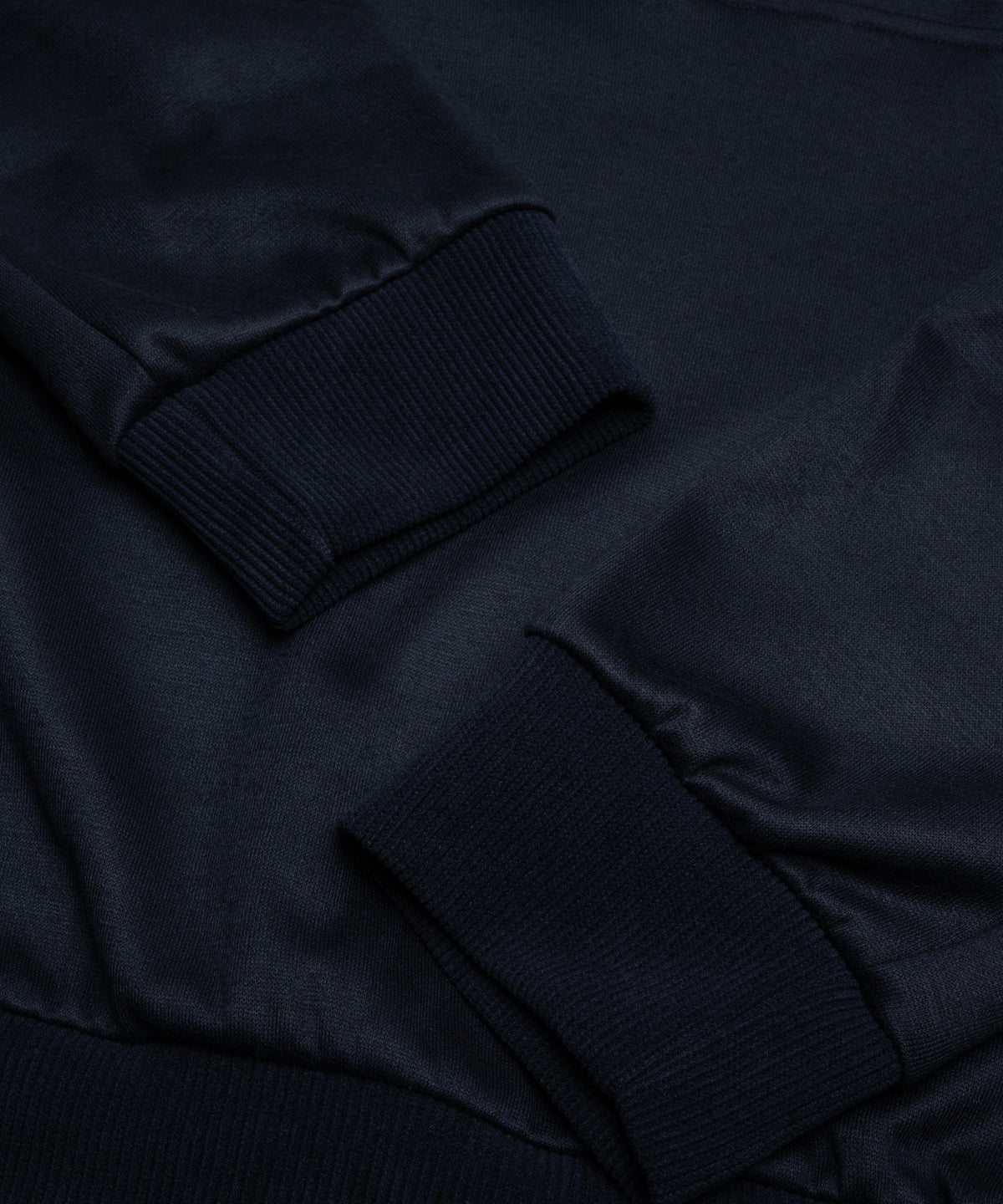 Anorak half-zip trui merinowol/TENCEL jersey donkerblauw