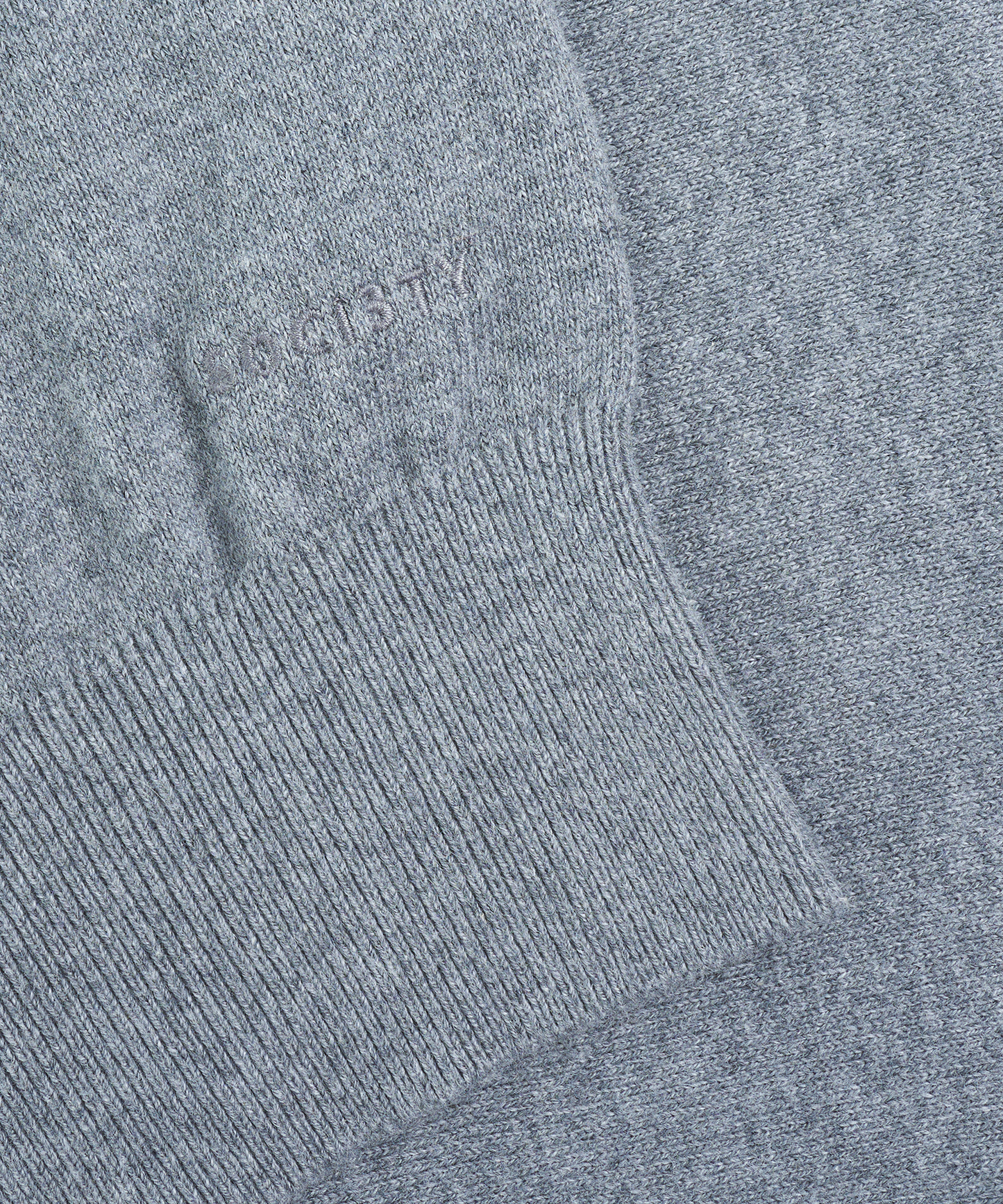 Trui half-zip grijs katoen en kasjmier