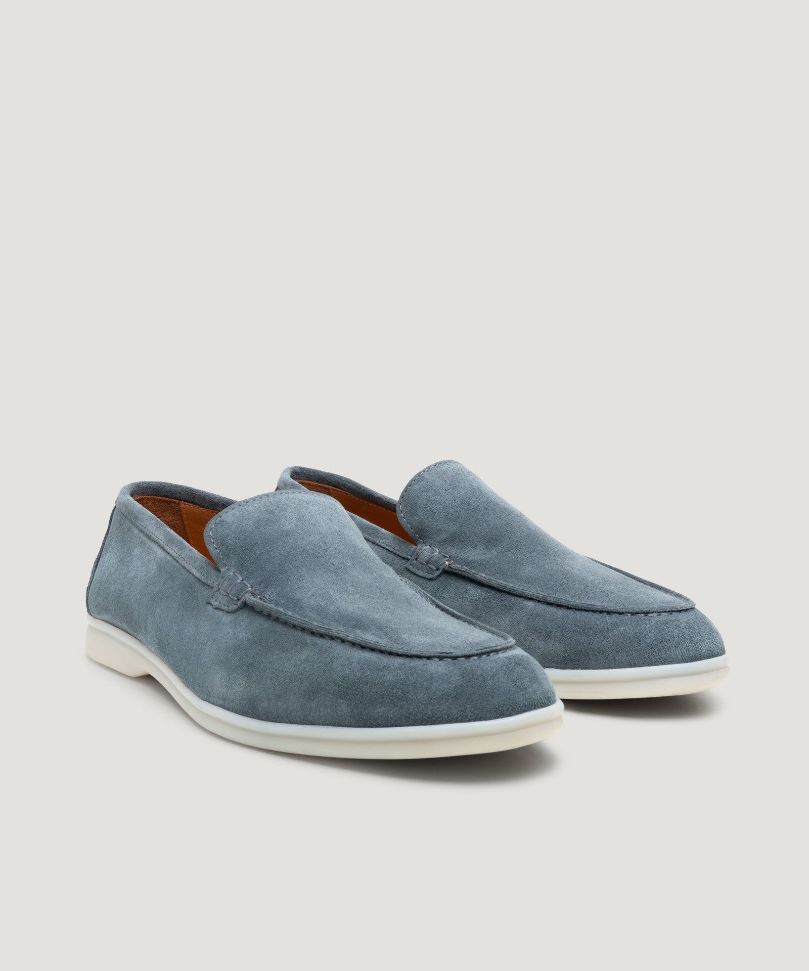 Summer Loafer suède staalblauw