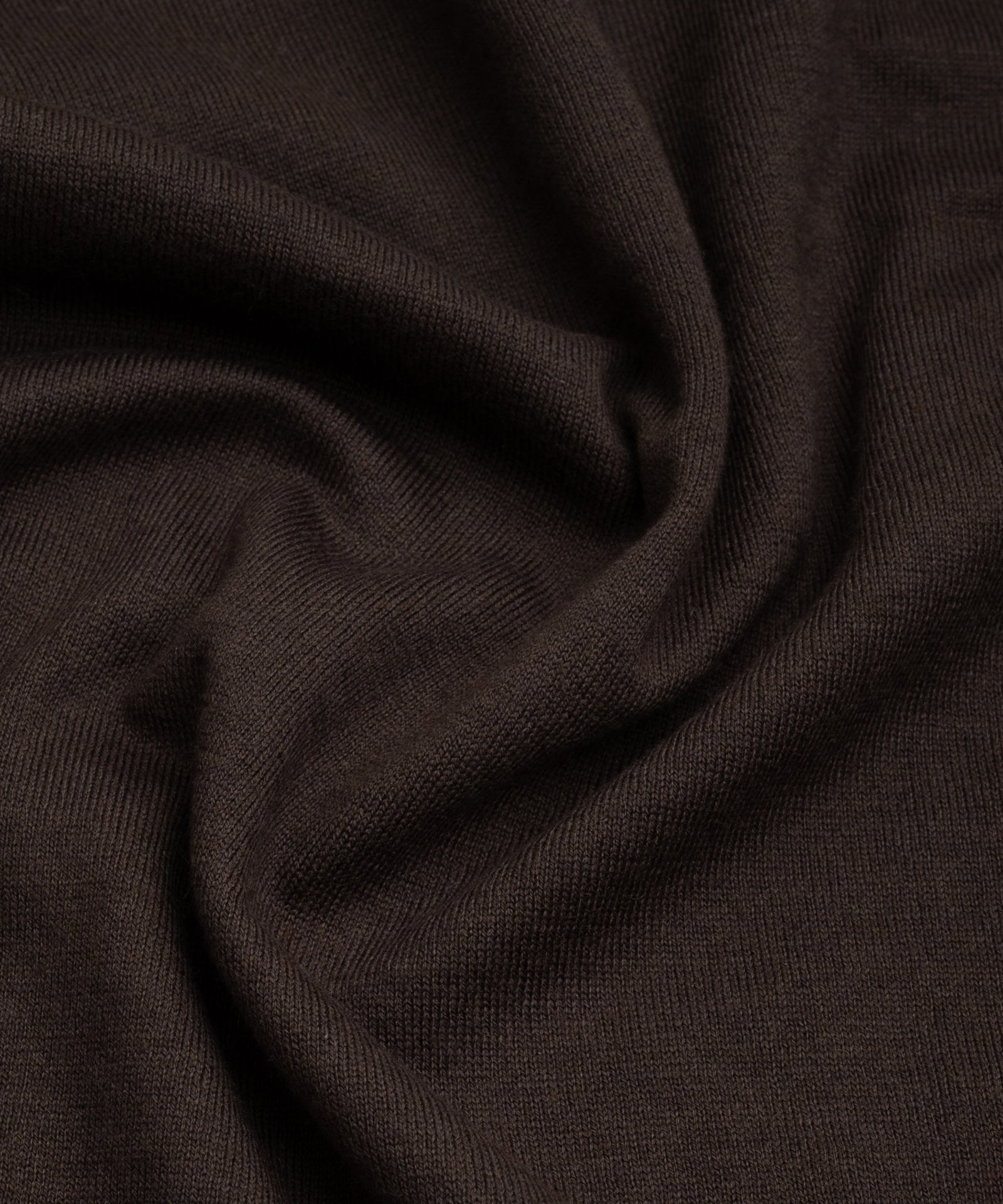 Knitted T-shirt katoen/zijde/kasjmier donkerbruin