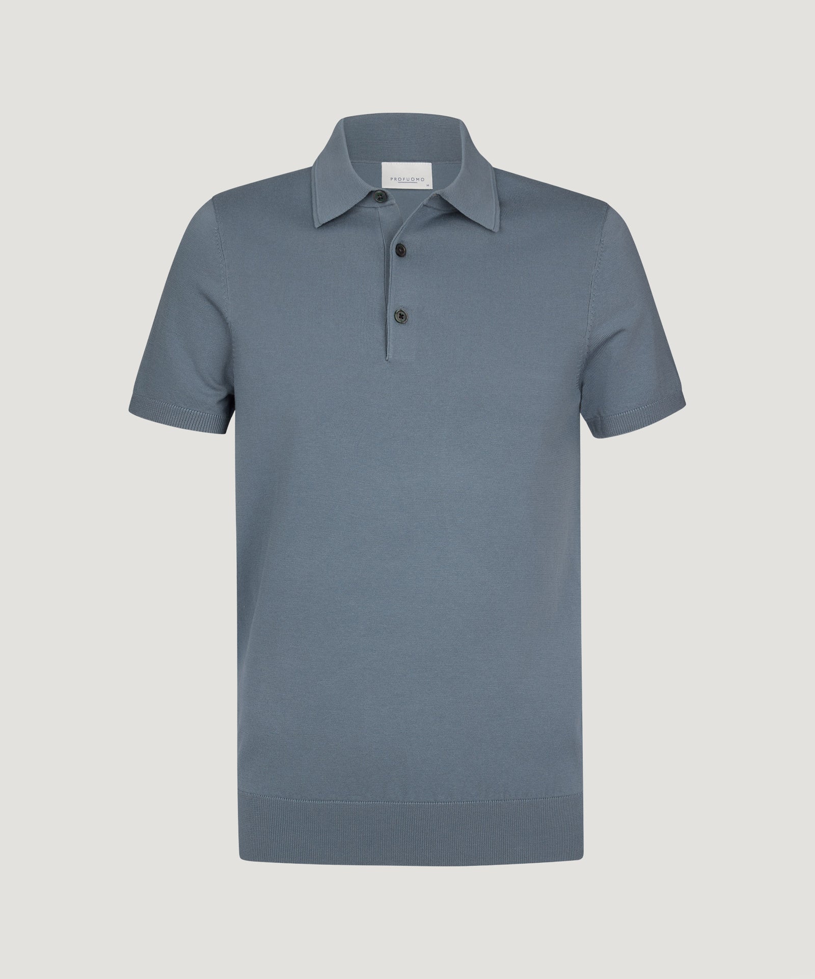 Luxury basic polo grijsblauw