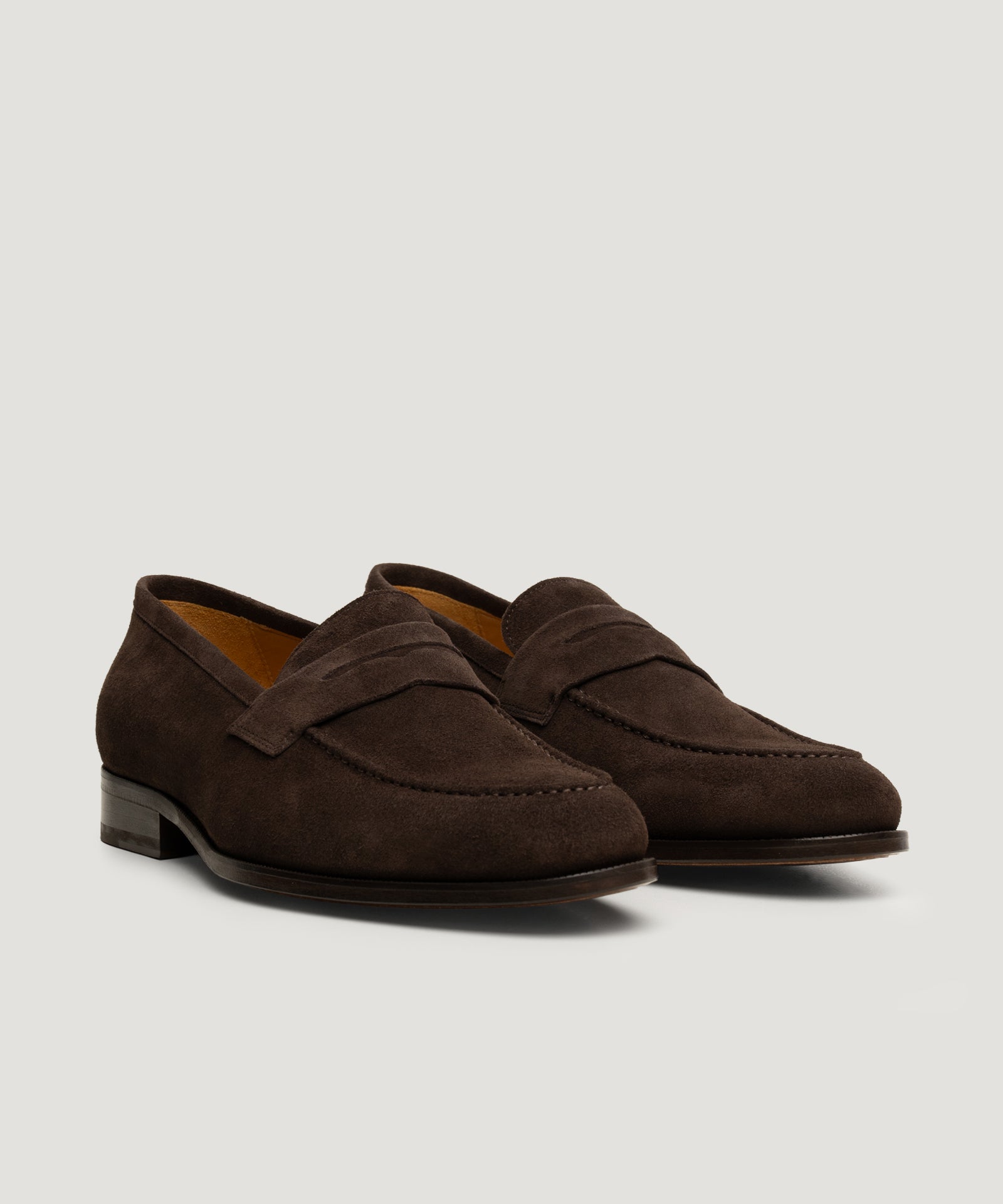 Penny loafer suède donkerbruin