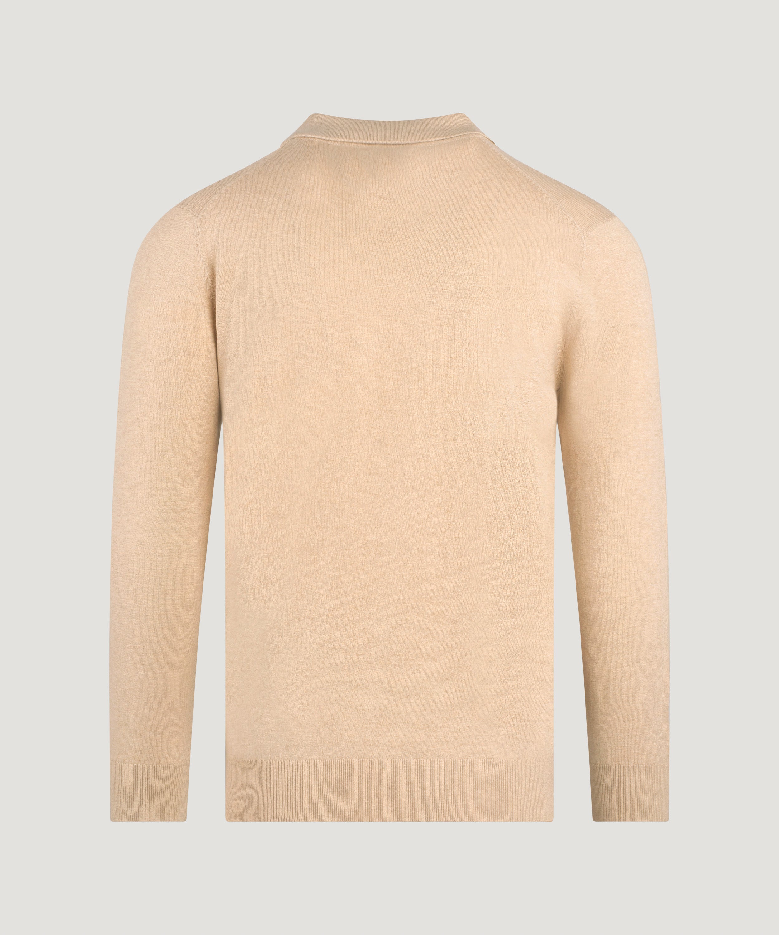 Riva buttonless long sleeve polo Cotton Cashmere beige