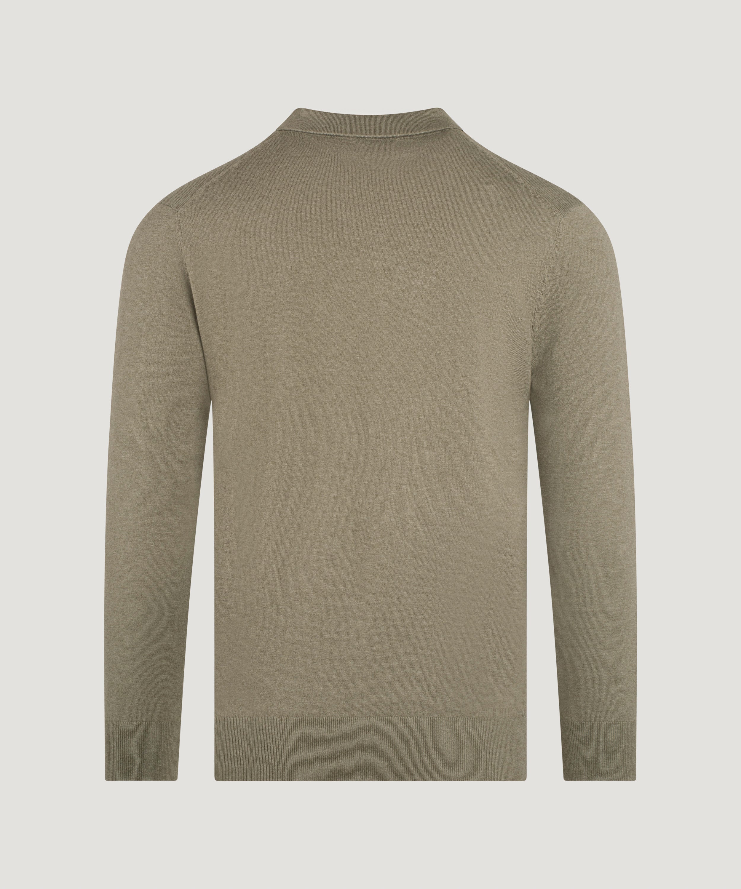 Riva buttonless long sleeve polo Cotton Cashmere groen