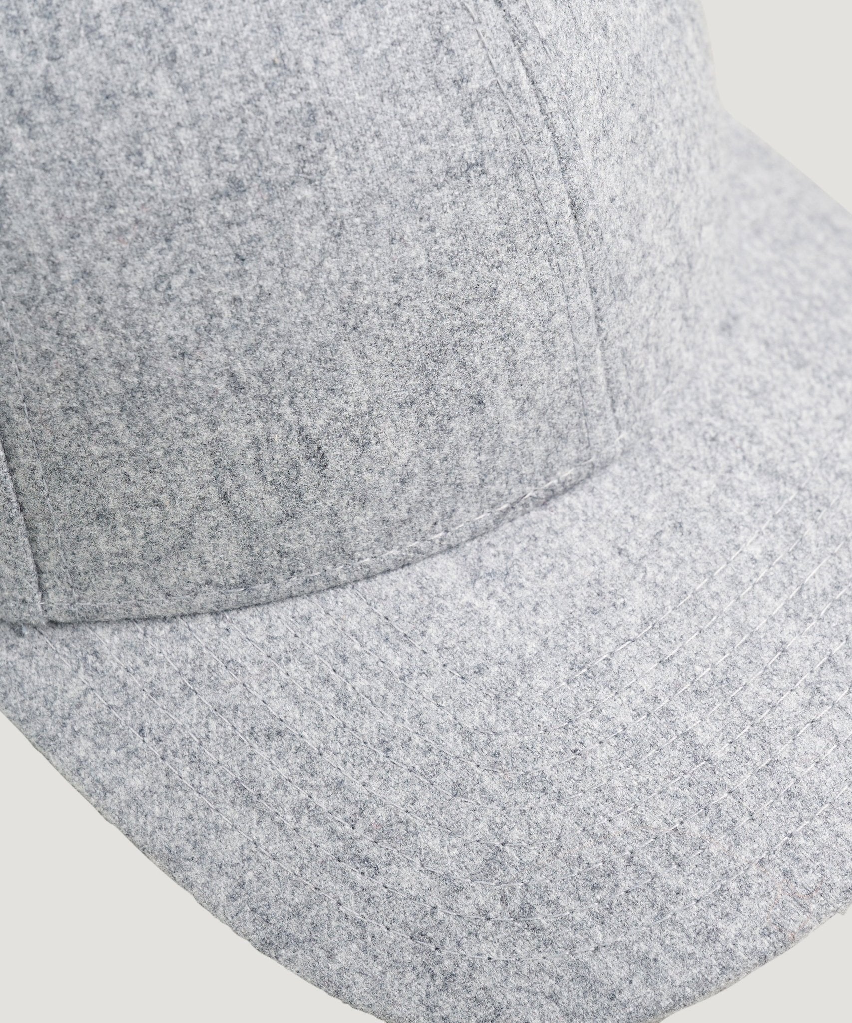 Varsity Baseball cap wol flanel lichtgrijs - The Society Shop