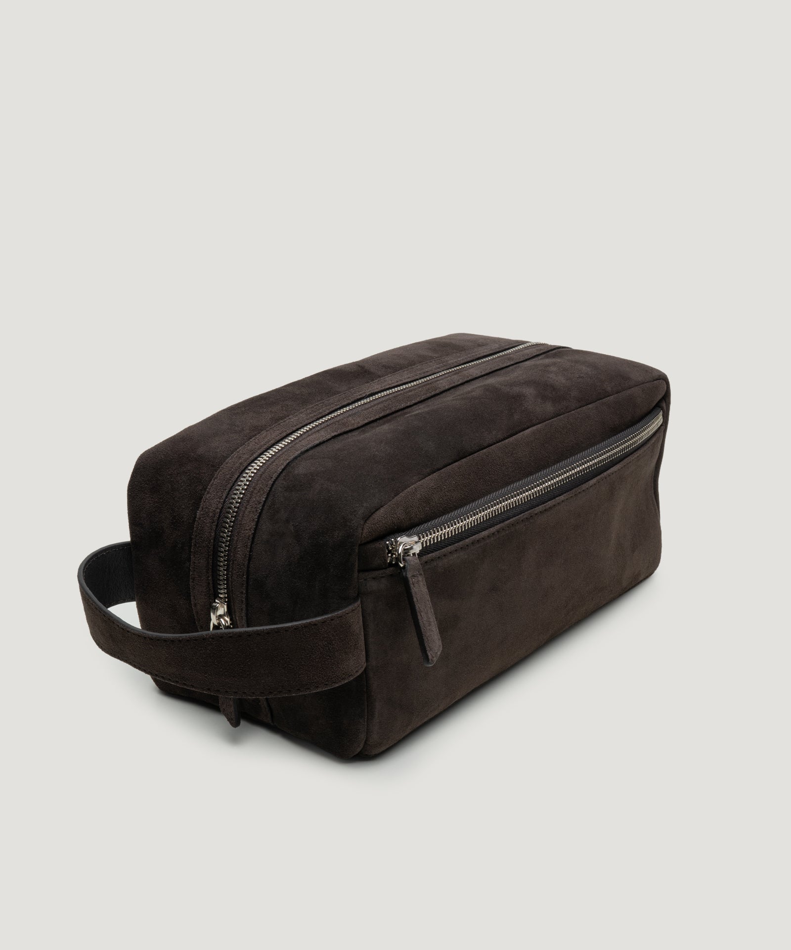 SOCI3TY Limited Fashion Beauty case suède donkerbruin - THE SOCIETY SHOP
