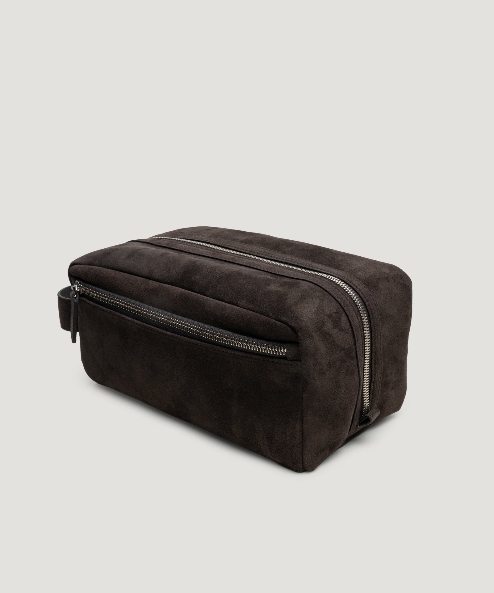 SOCI3TY Limited Fashion Beauty case suède donkerbruin - THE SOCIETY SHOP