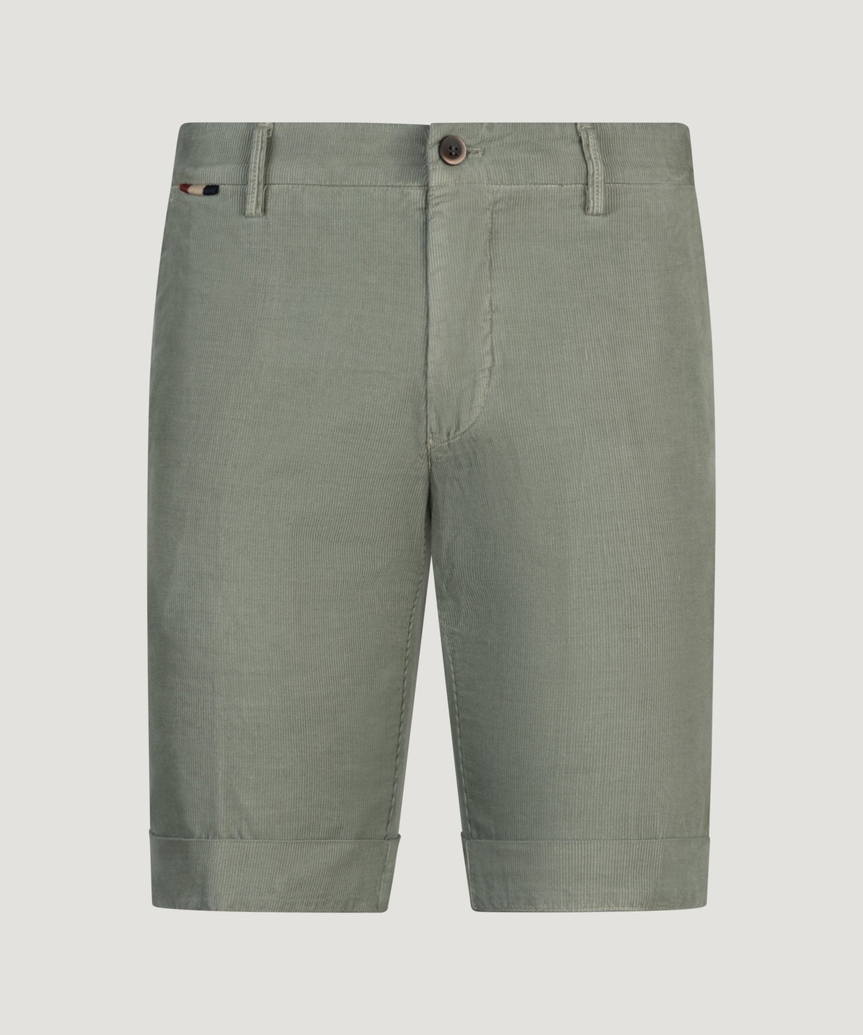 Mason's Bermuda shorts baby cord katoen stretch saliegroen - THE SOCIETY SHOP