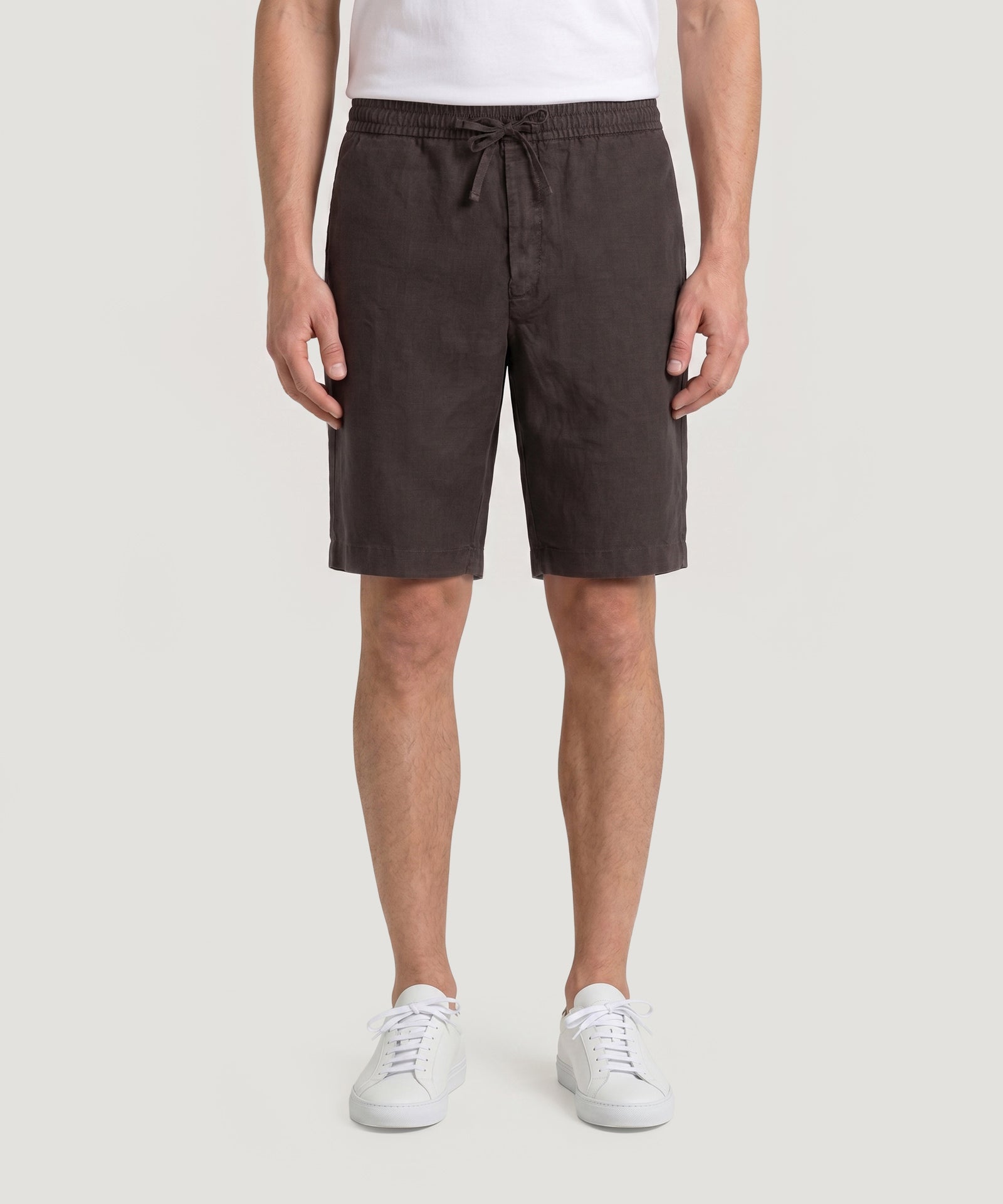 SOCI3TY Limited Fashion Bermuda shorts gewassen linnen donkerbruin - THE SOCIETY SHOP