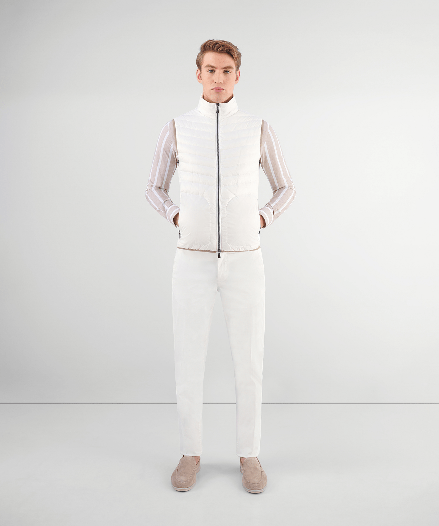 SOCI3TY Bodywarmer techfabric off-white - The Society Shop