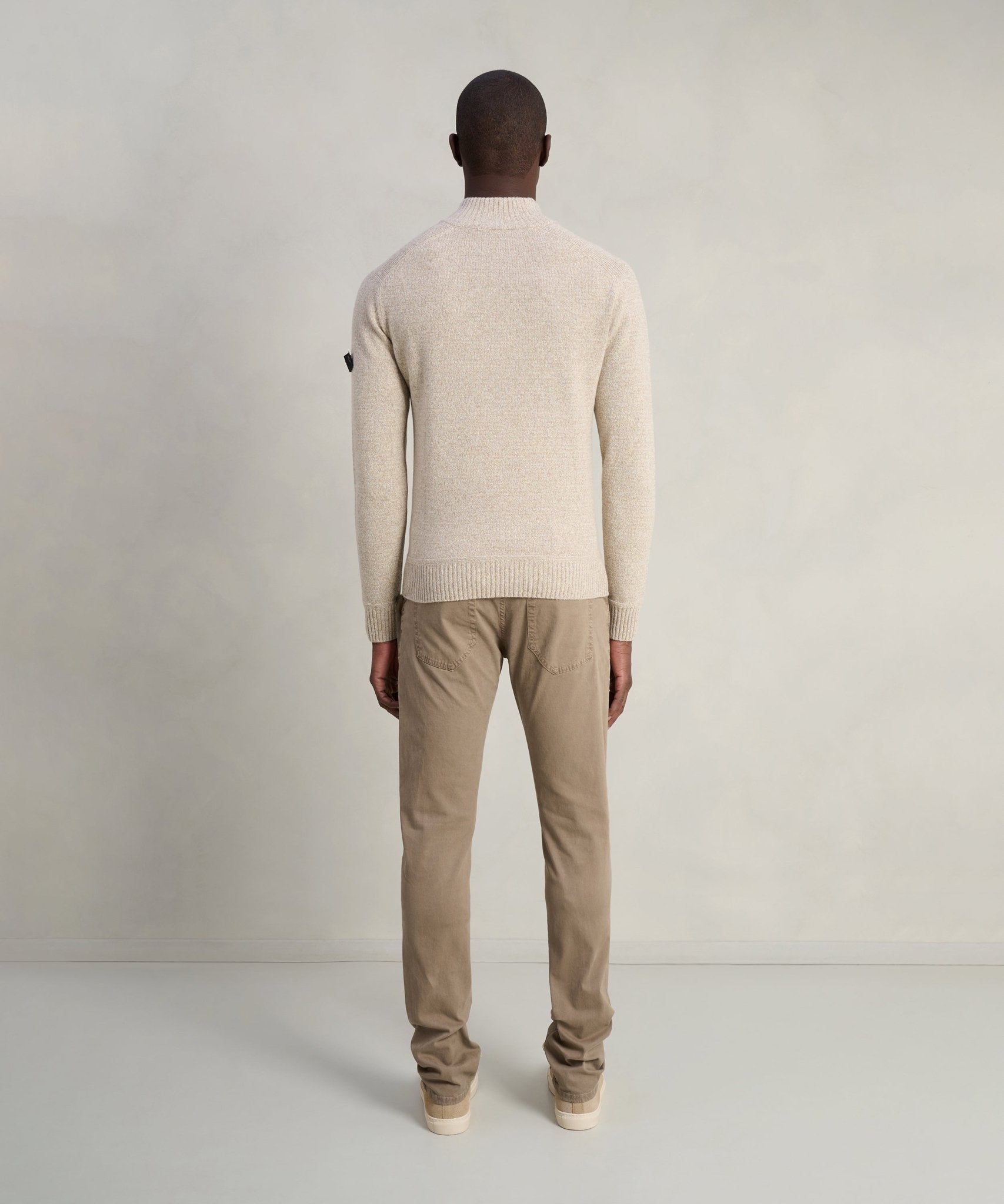 Peuterey Braille 02 half - zip trui beige - THE SOCIETY SHOP