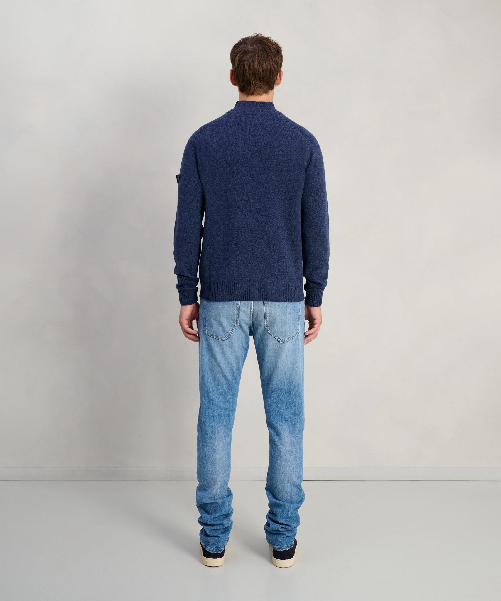 Peuterey Braille 02 half - zip trui blauw - THE SOCIETY SHOP