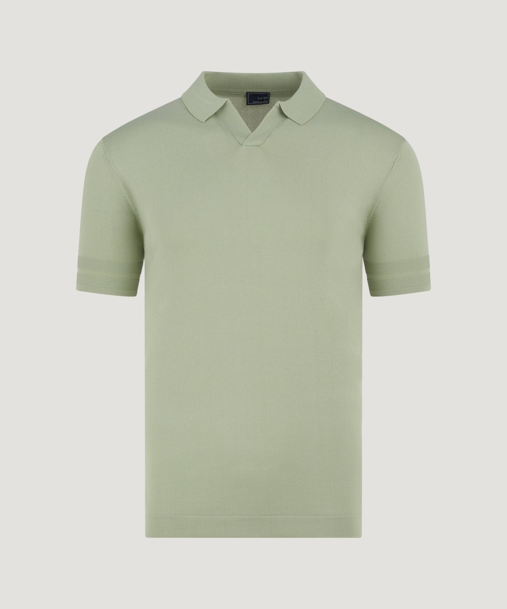 SOCI3TY Buttonless tech knit polo viscose/nylon mintgroen - THE SOCIETY SHOP