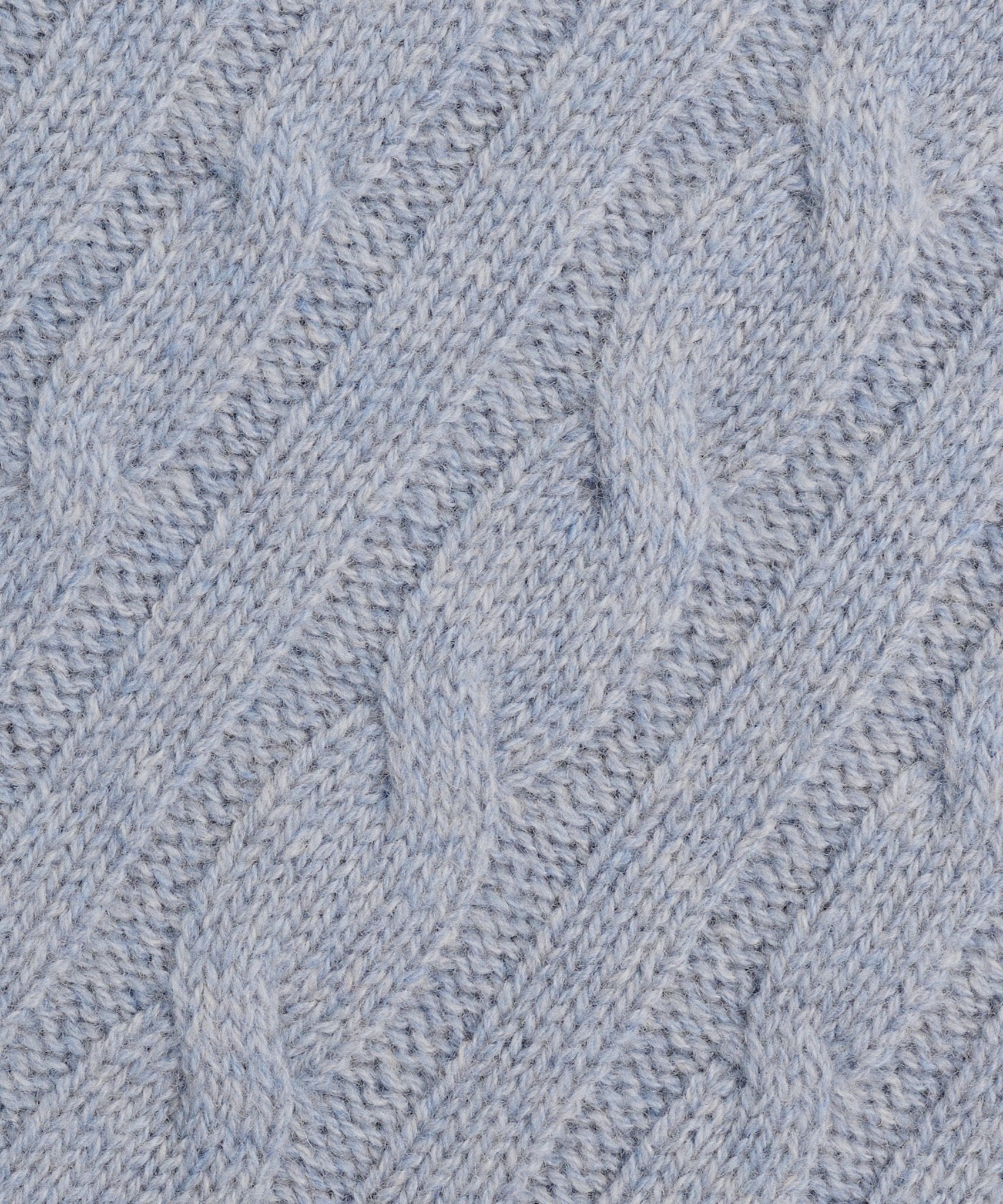 SOCI3TY Cable knit half - zip trui wol/kasjmier ijsblauw - THE SOCIETY SHOP