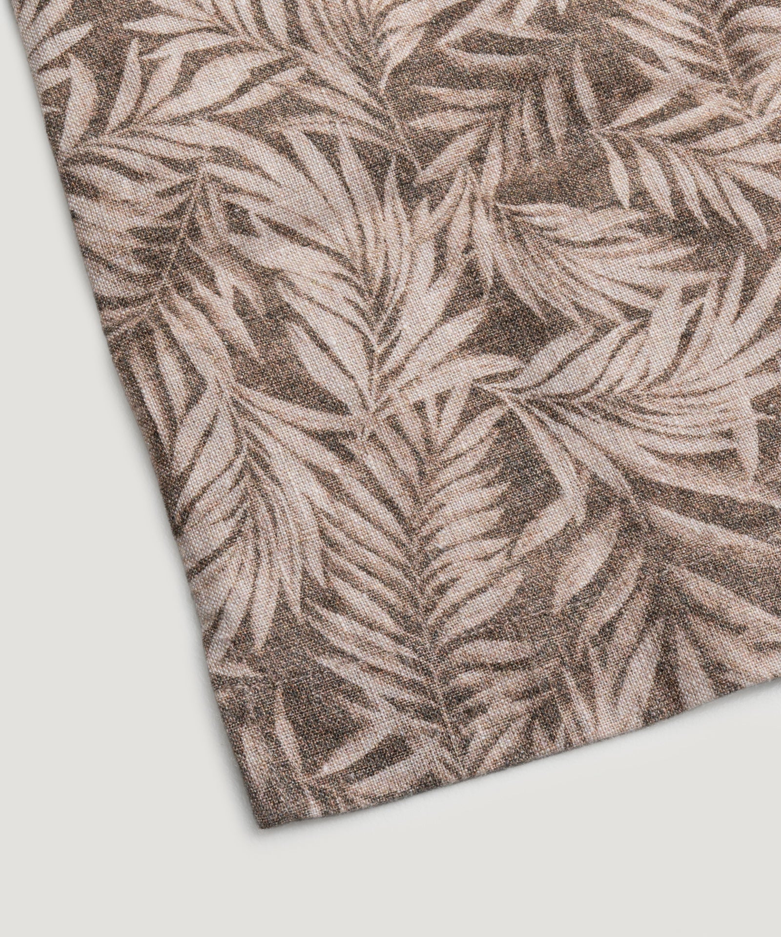 SOCI3TY Limited Fashion Camp shirt palm print linnen bruin - THE SOCIETY SHOP