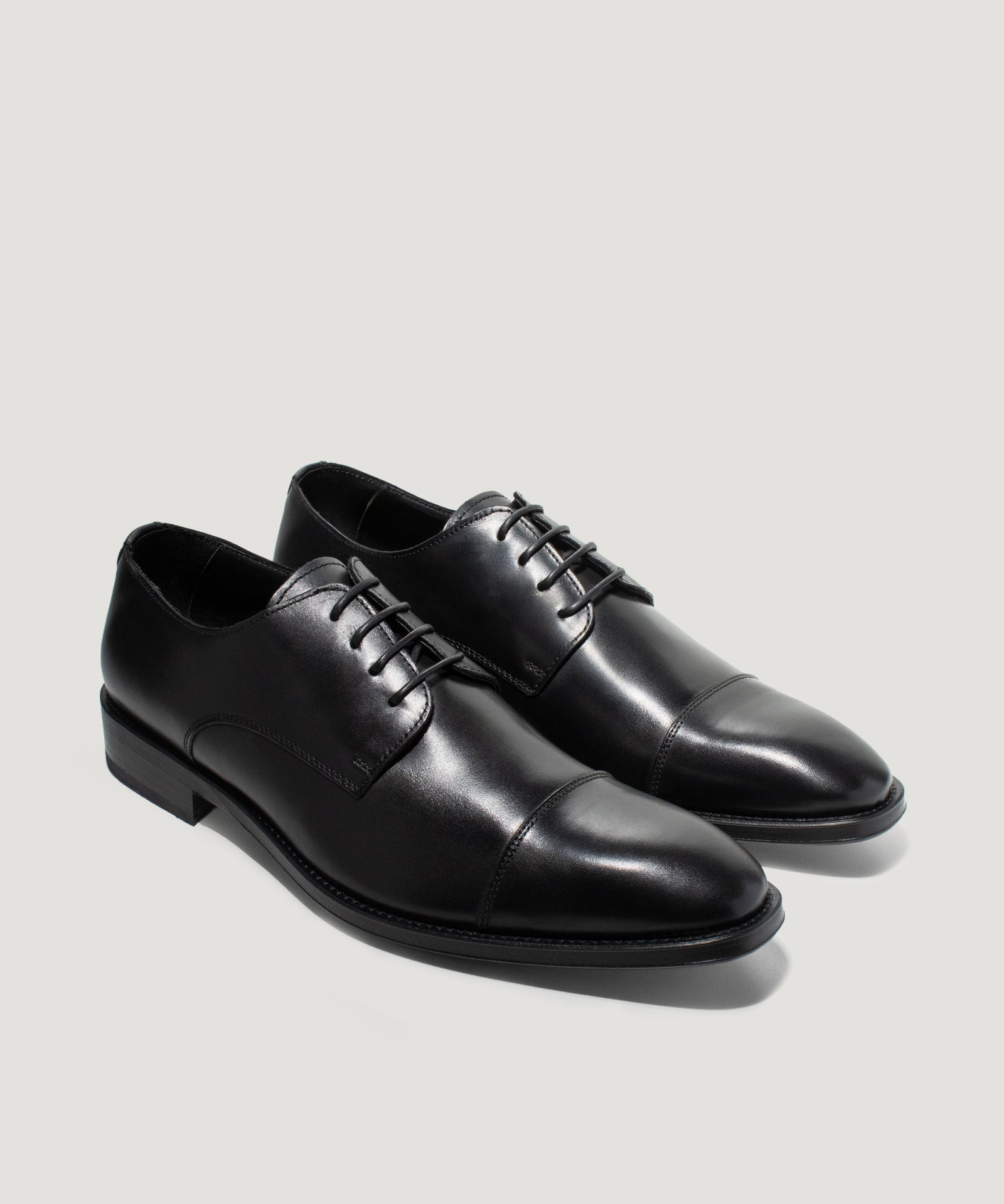 SOCI3TY Limited Fashion Cap toe derby veterschoen kalfsleer zwart - THE SOCIETY SHOP