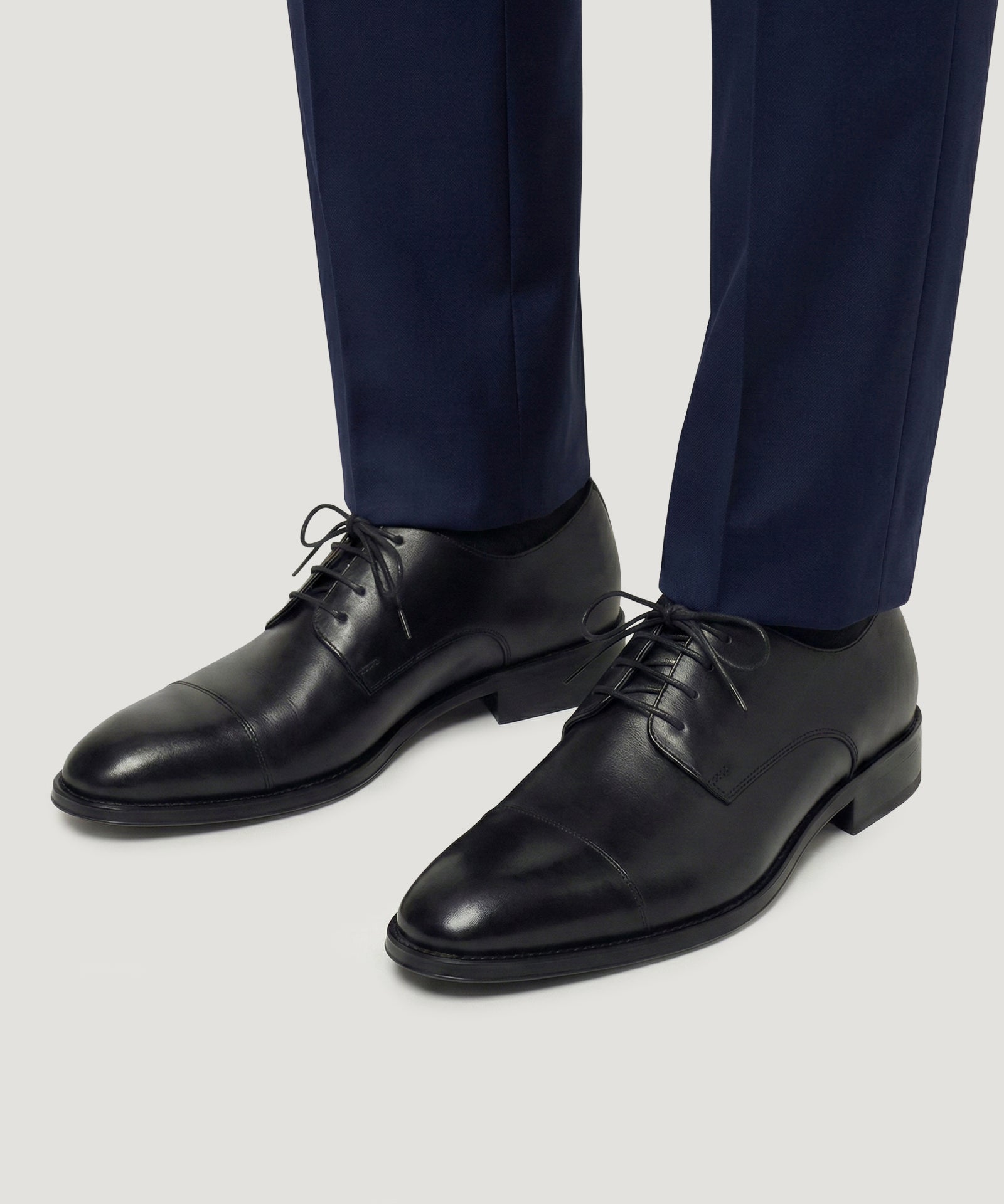 SOCI3TY Limited Fashion Cap toe derby veterschoen kalfsleer zwart - THE SOCIETY SHOP