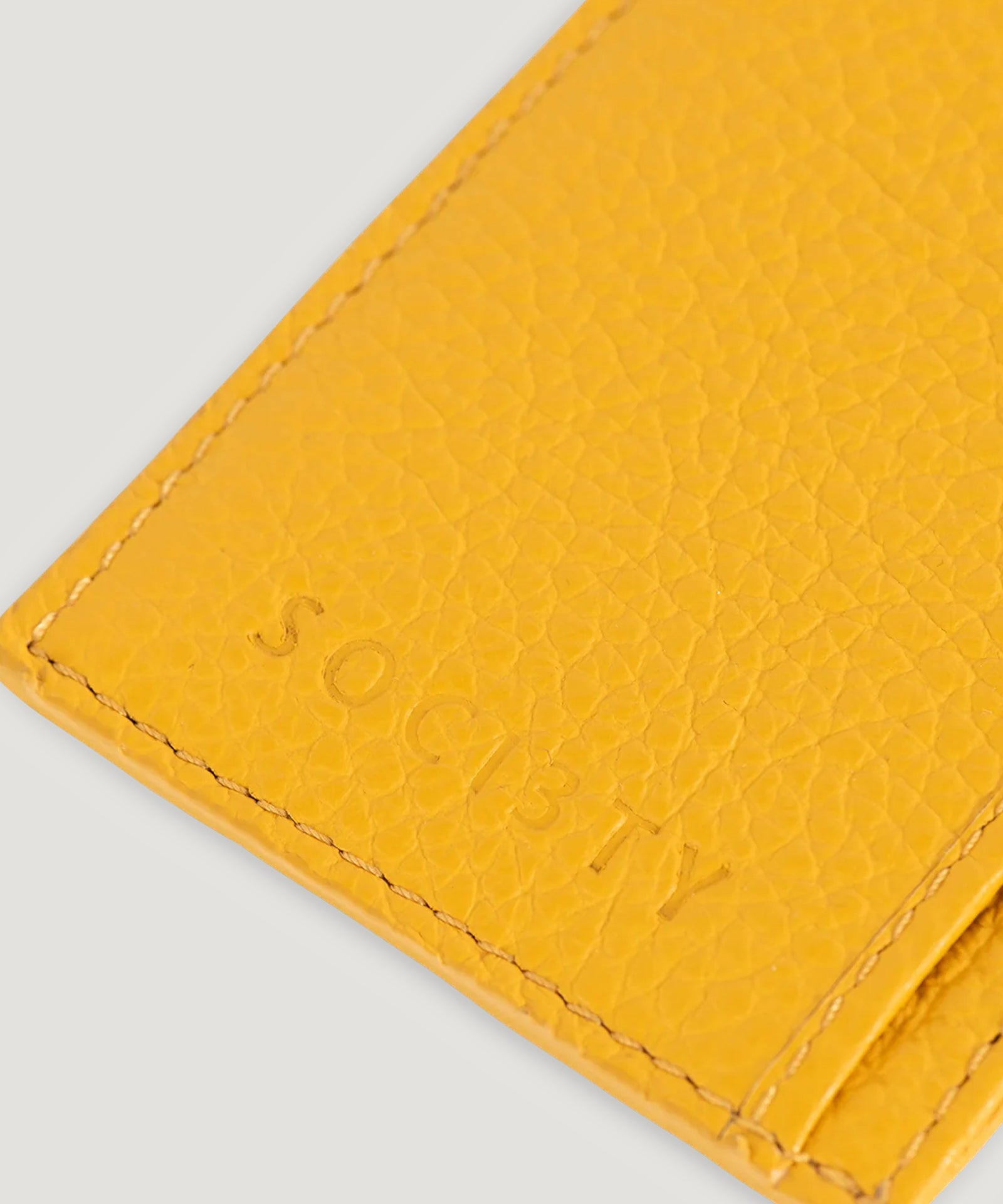 SOCI3TY Card holder kalfsleer SOCI3TY Yellow - The Society Shop
