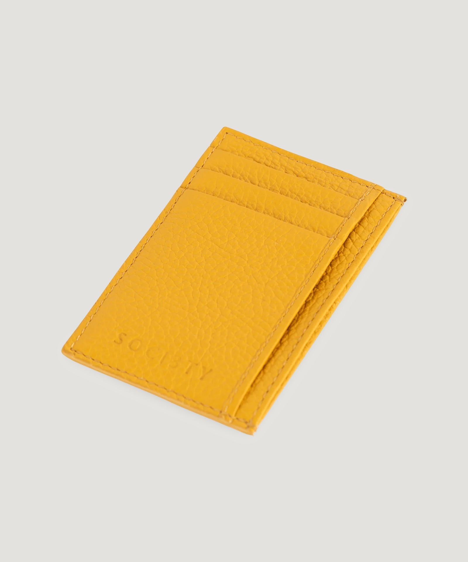 SOCI3TY Card holder kalfsleer SOCI3TY Yellow - The Society Shop