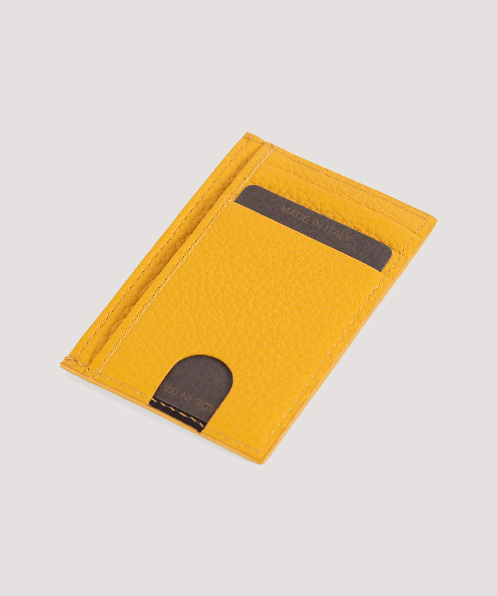 SOCI3TY Card holder kalfsleer SOCI3TY Yellow - The Society Shop