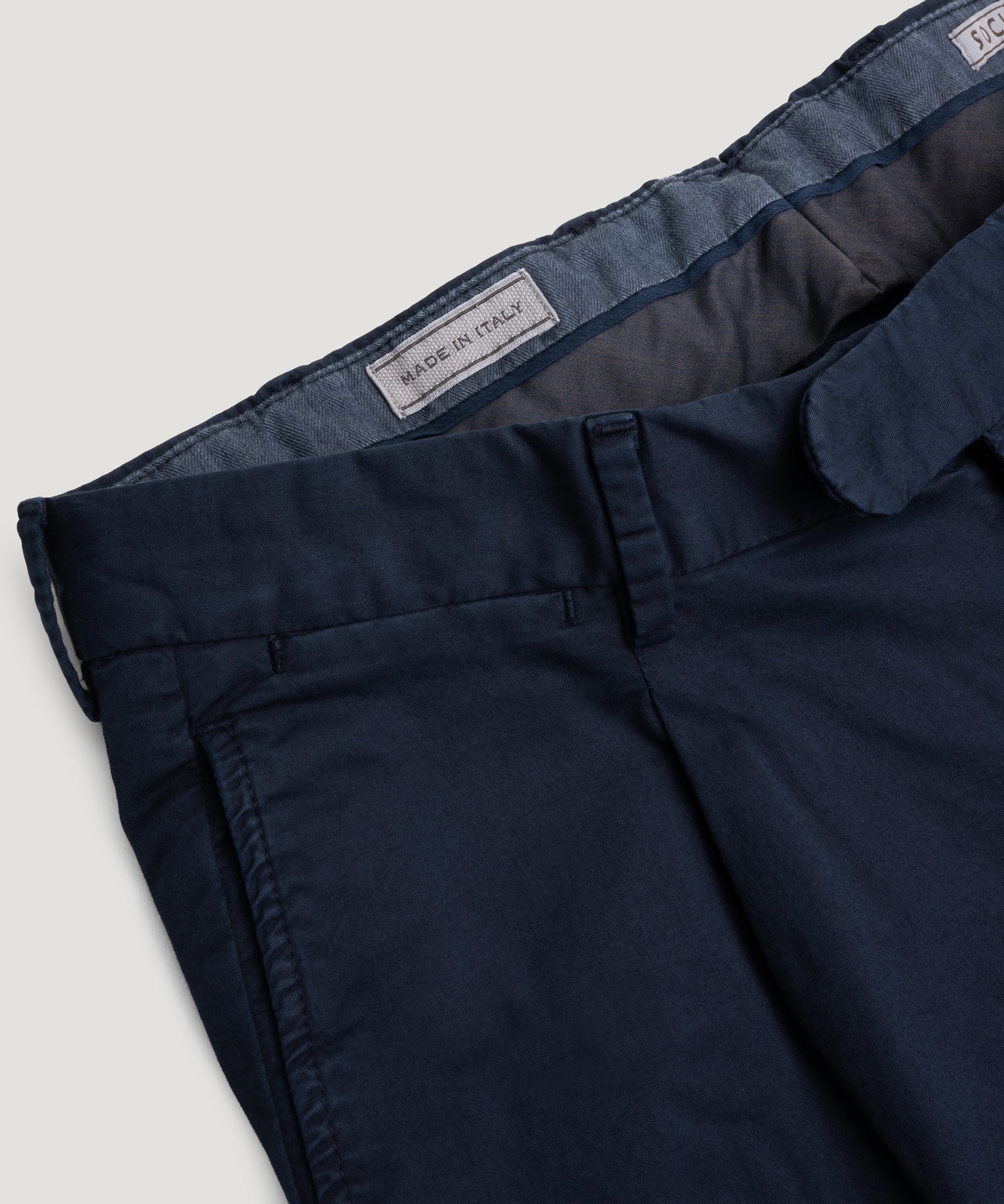 SOCI3TY Limited Fashion Chino slim 1 pleat katoen stretch donkerblauw - THE SOCIETY SHOP