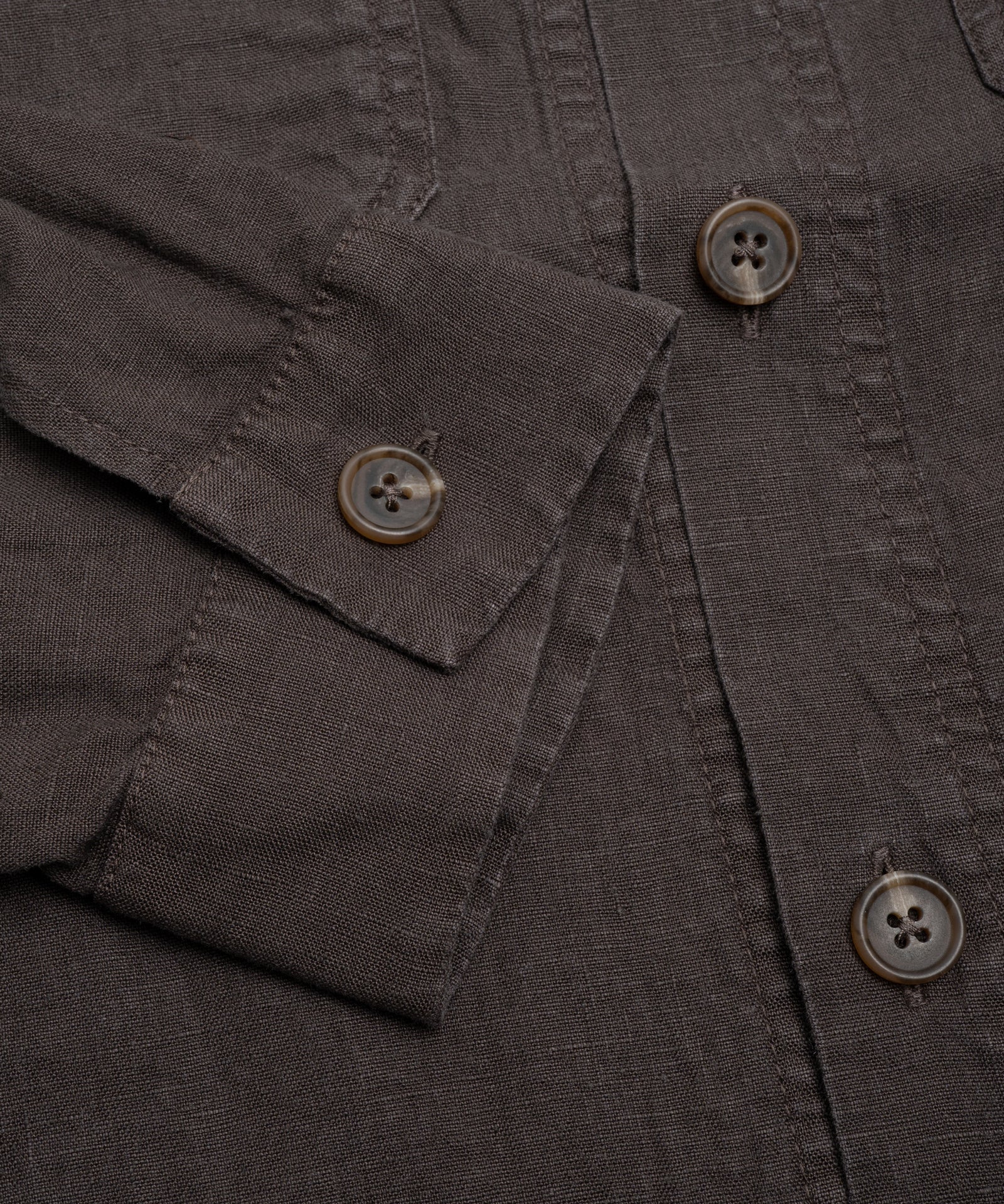 SOCI3TY Limited Fashion Coimbra overshirt gewassen linnen donkerbruin - THE SOCIETY SHOP