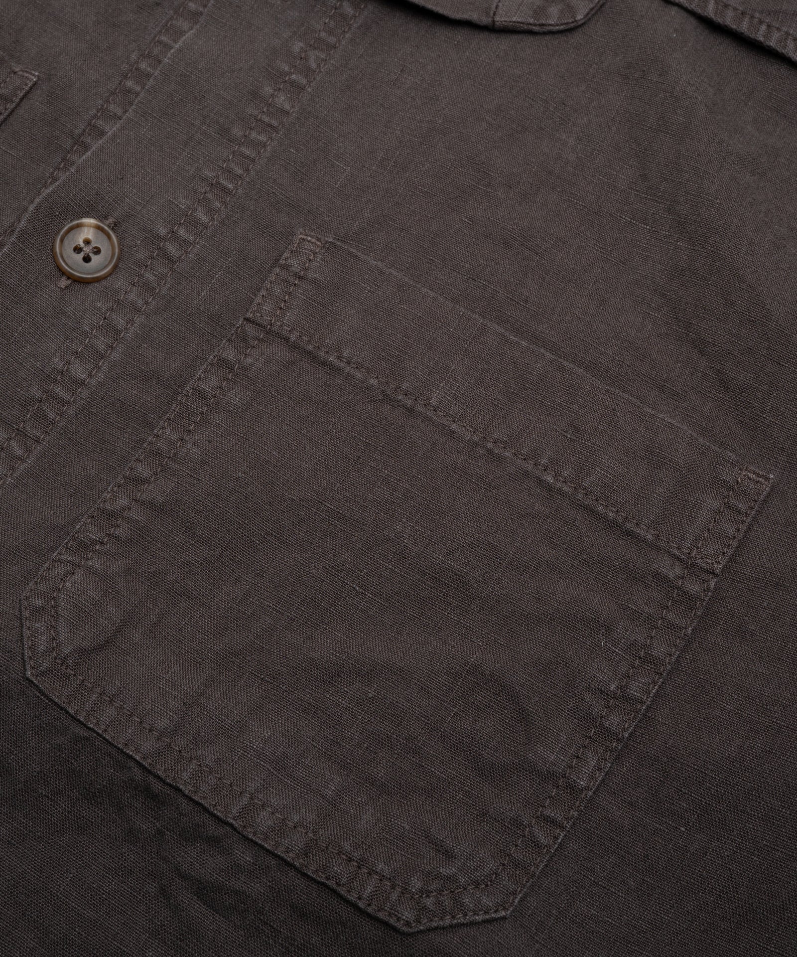 SOCI3TY Limited Fashion Coimbra overshirt gewassen linnen donkerbruin - THE SOCIETY SHOP