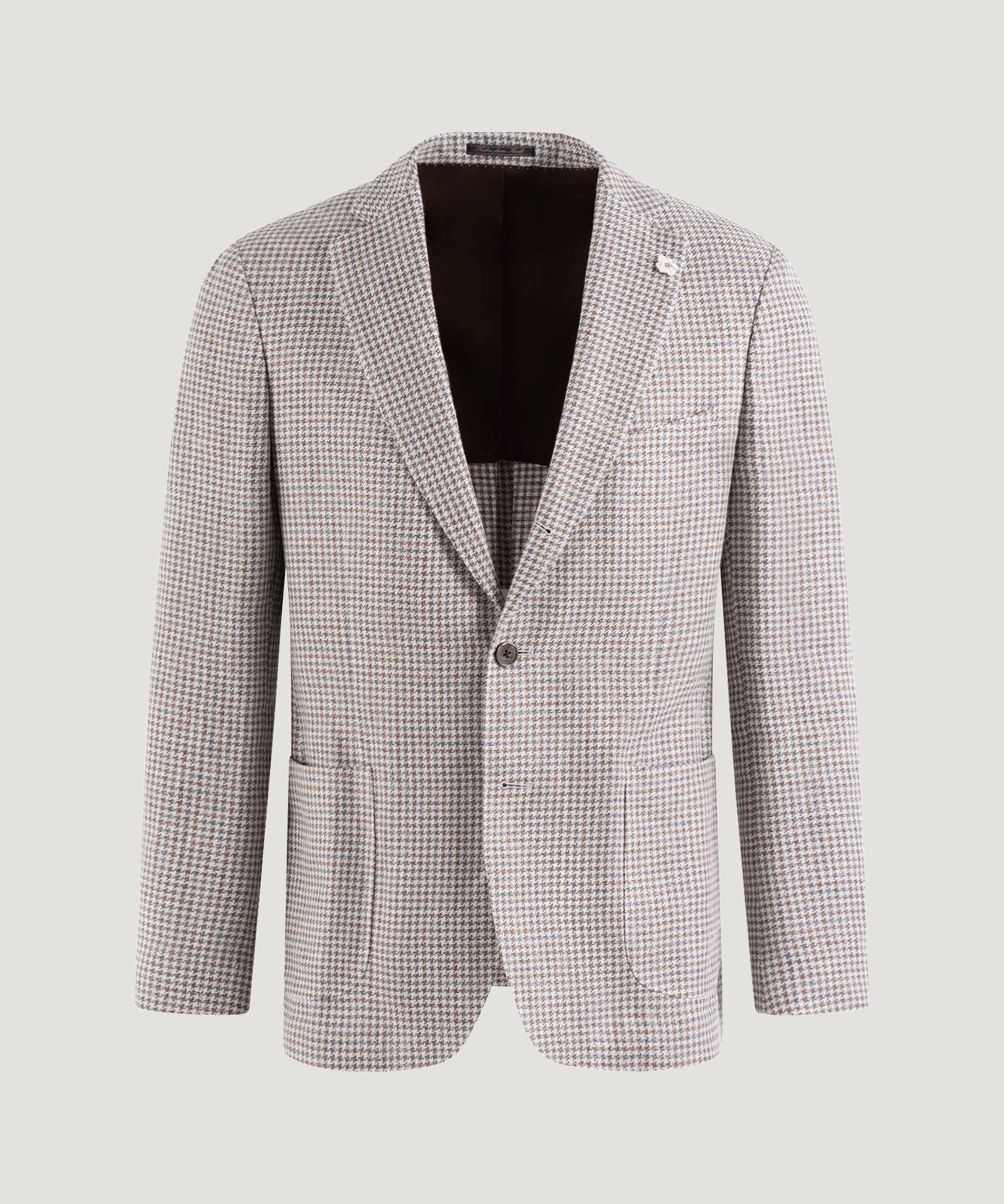 SOCI3TY Colbert beige katoen/linnen pied - de - poule beige (by Vitale Barberis Canonico) - The Society Shop