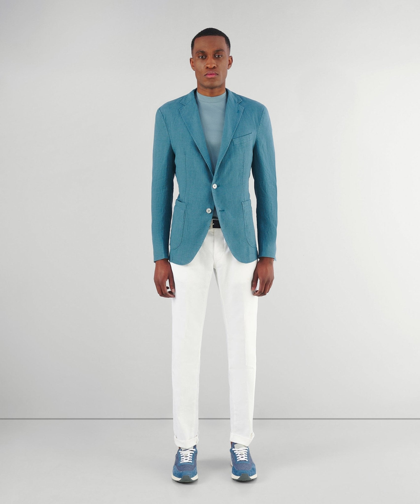 SOCI3TY Colbert garment-dyed linnen blauw - The Society Shop