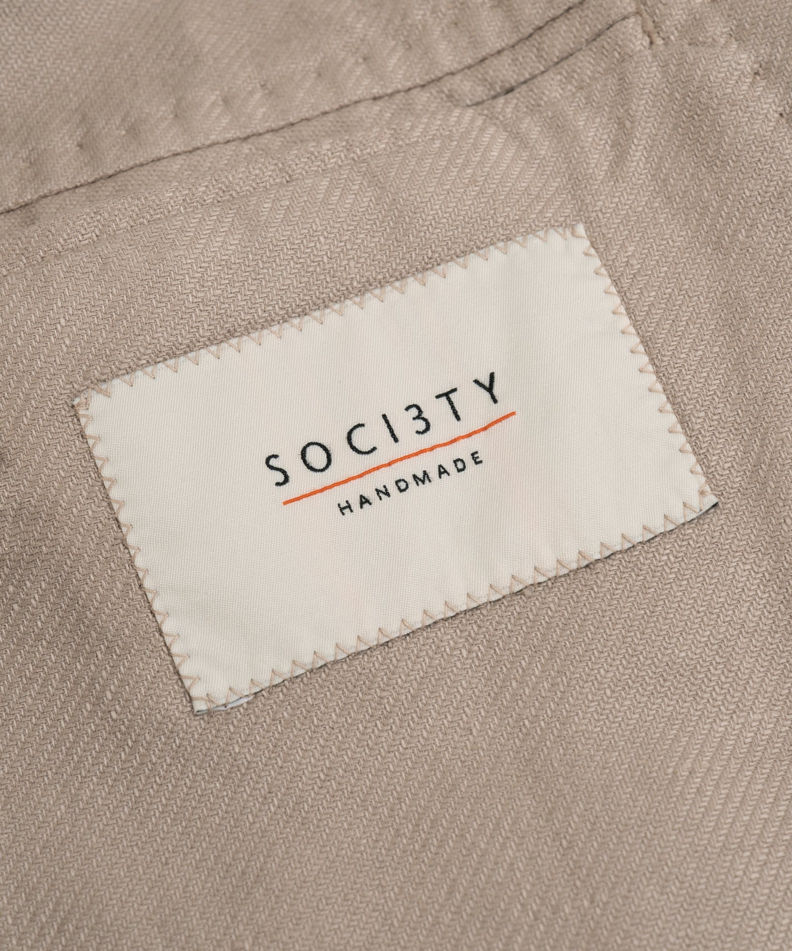 SOCI3TY Handmade Colbert garment - dyed linnen/katoen twill taupe - THE SOCIETY SHOP