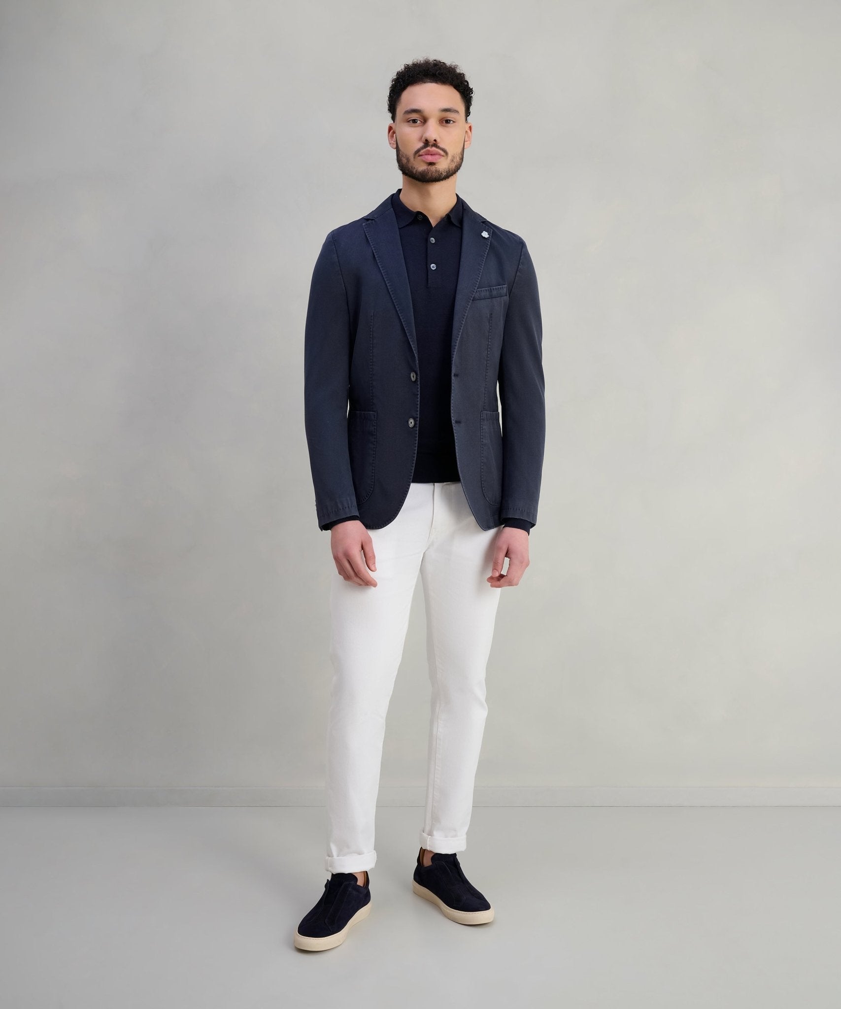 SOCI3TY Colbert garment - dyed wol donkerblauw - The Society Shop