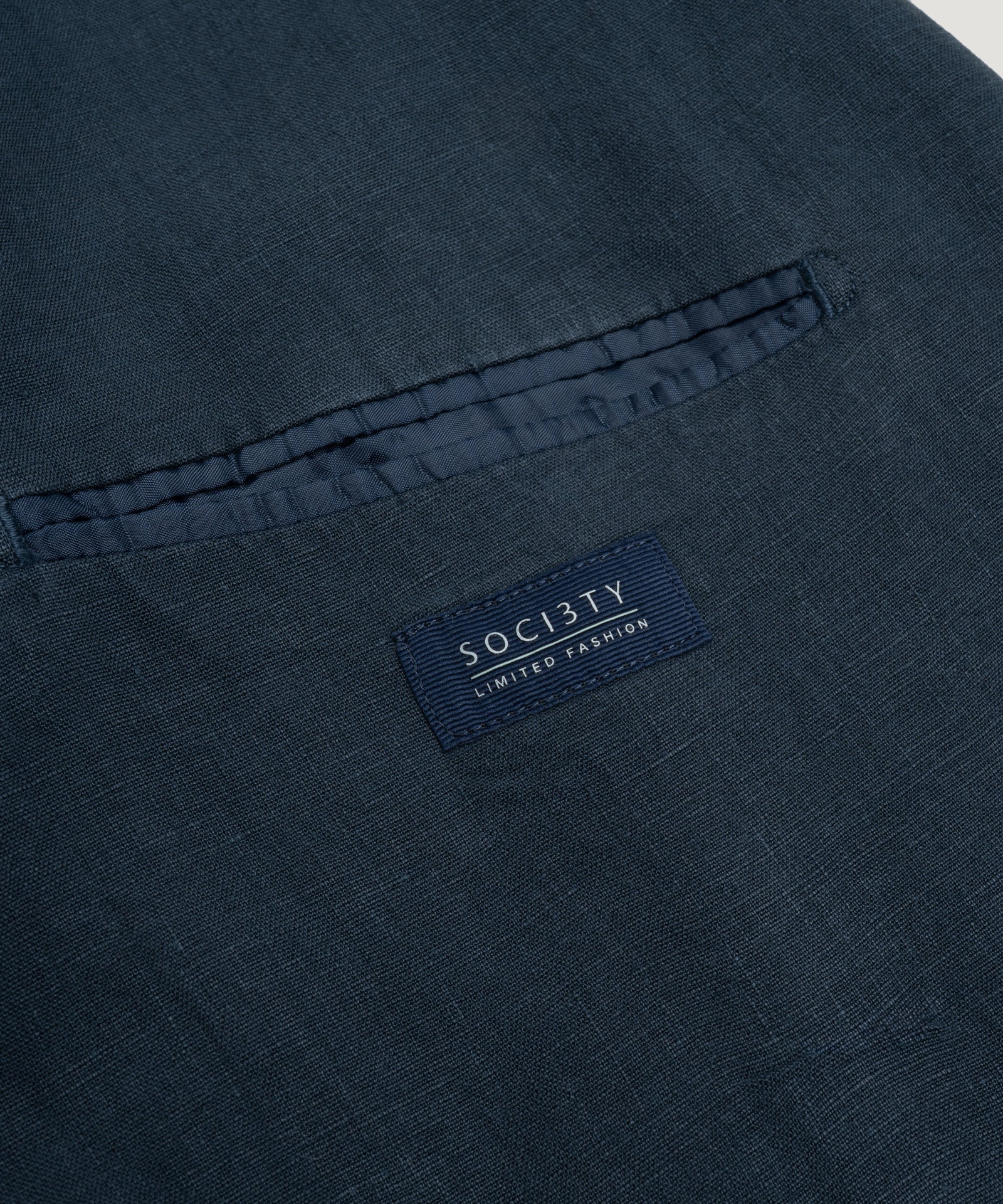 SOCI3TY Limited Fashion Colbert gewassen linnen donkerblauw - THE SOCIETY SHOP