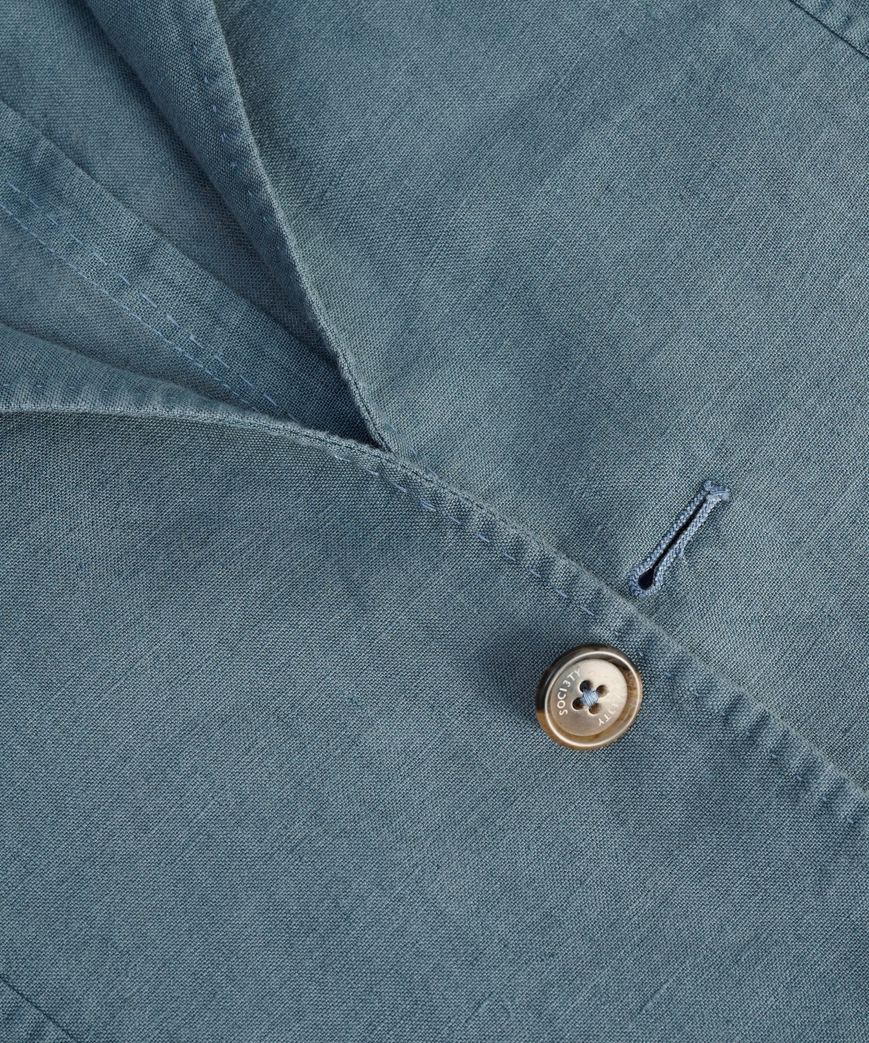 SOCI3TY Colbert gewassen linnen faded blue - THE SOCIETY SHOP