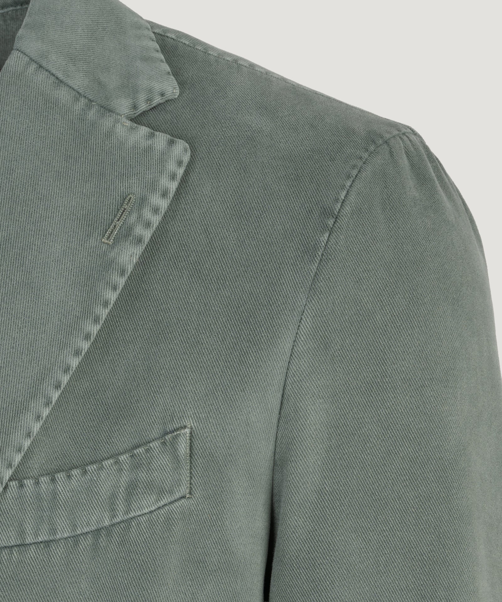 SOCI3TY Handmade Colbert katoen/kasjmier garment-dyed saliegroen - THE SOCIETY SHOP