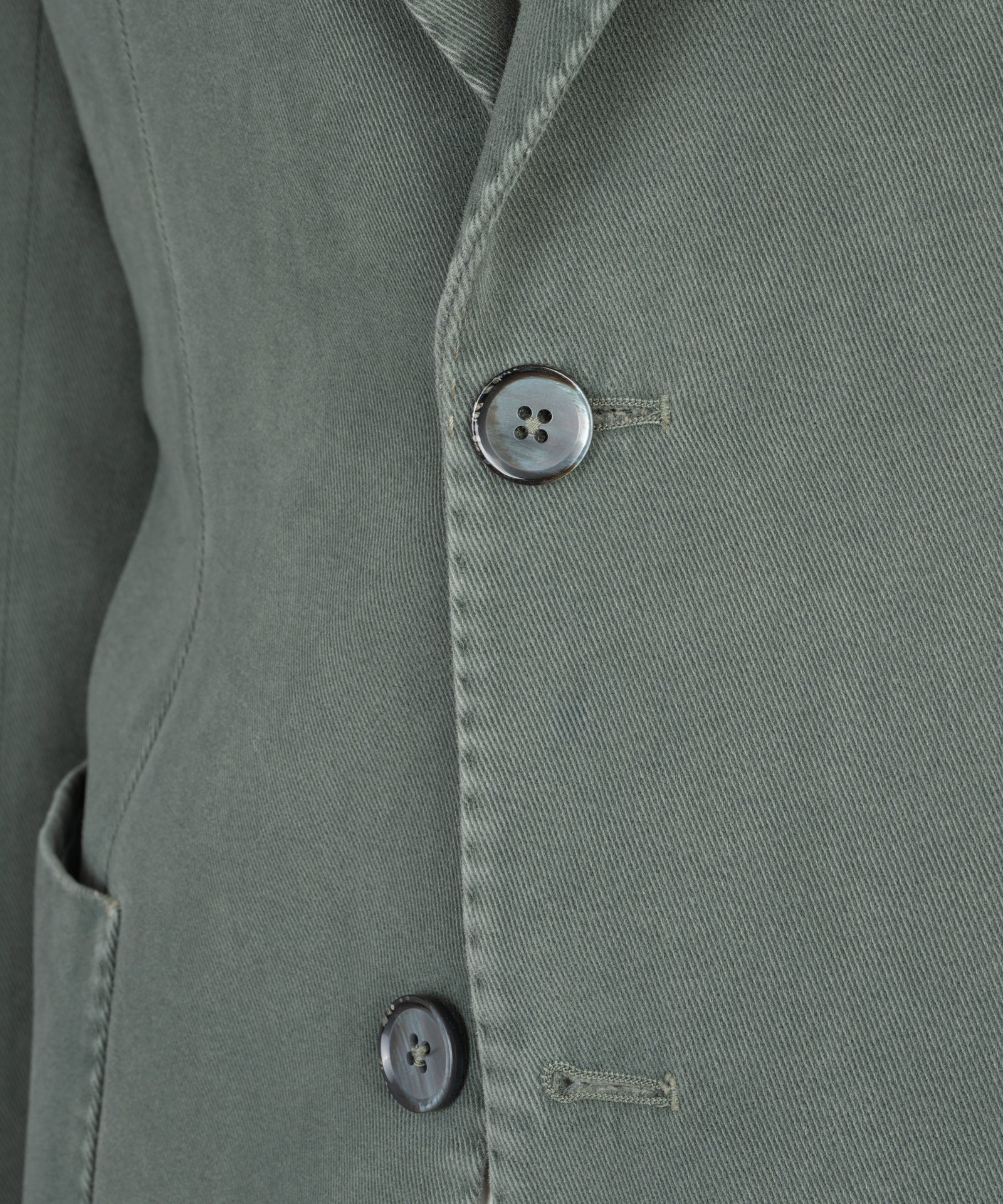 SOCI3TY Handmade Colbert katoen/kasjmier garment-dyed saliegroen - THE SOCIETY SHOP