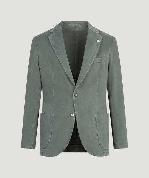 SOCI3TY Handmade Colbert katoen/kasjmier garment-dyed saliegroen - THE SOCIETY SHOP