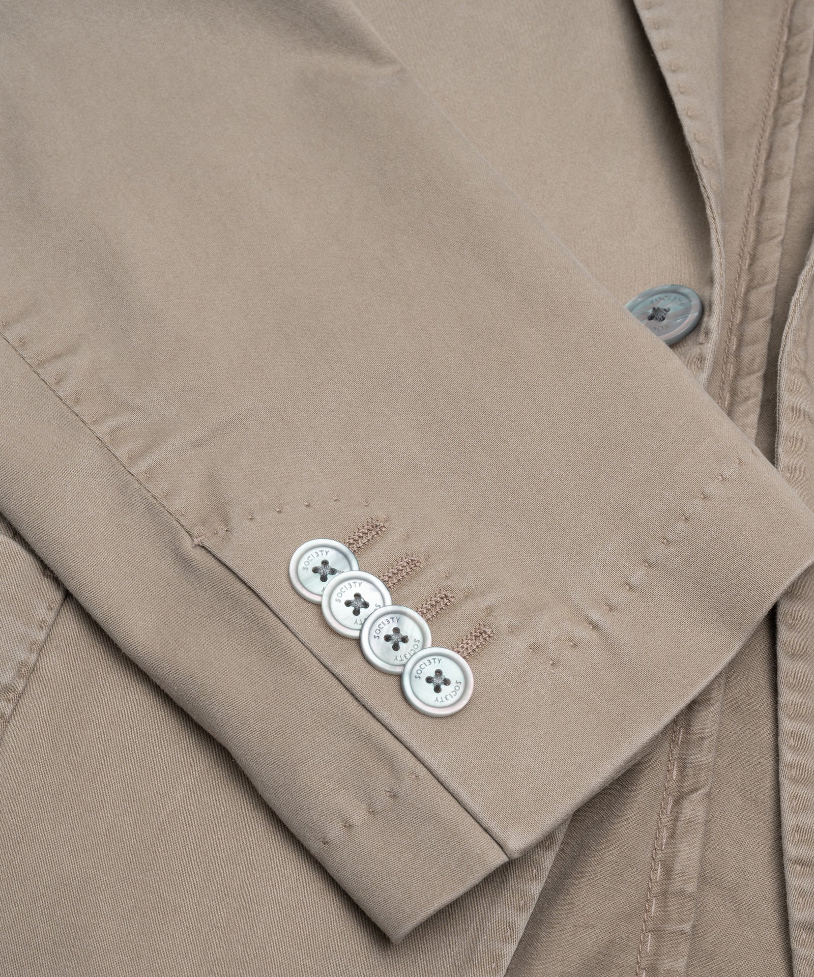 SOCI3TY Limited Fashion Colbert lyocell/katoen stretch garment-dyed taupe - THE SOCIETY SHOP
