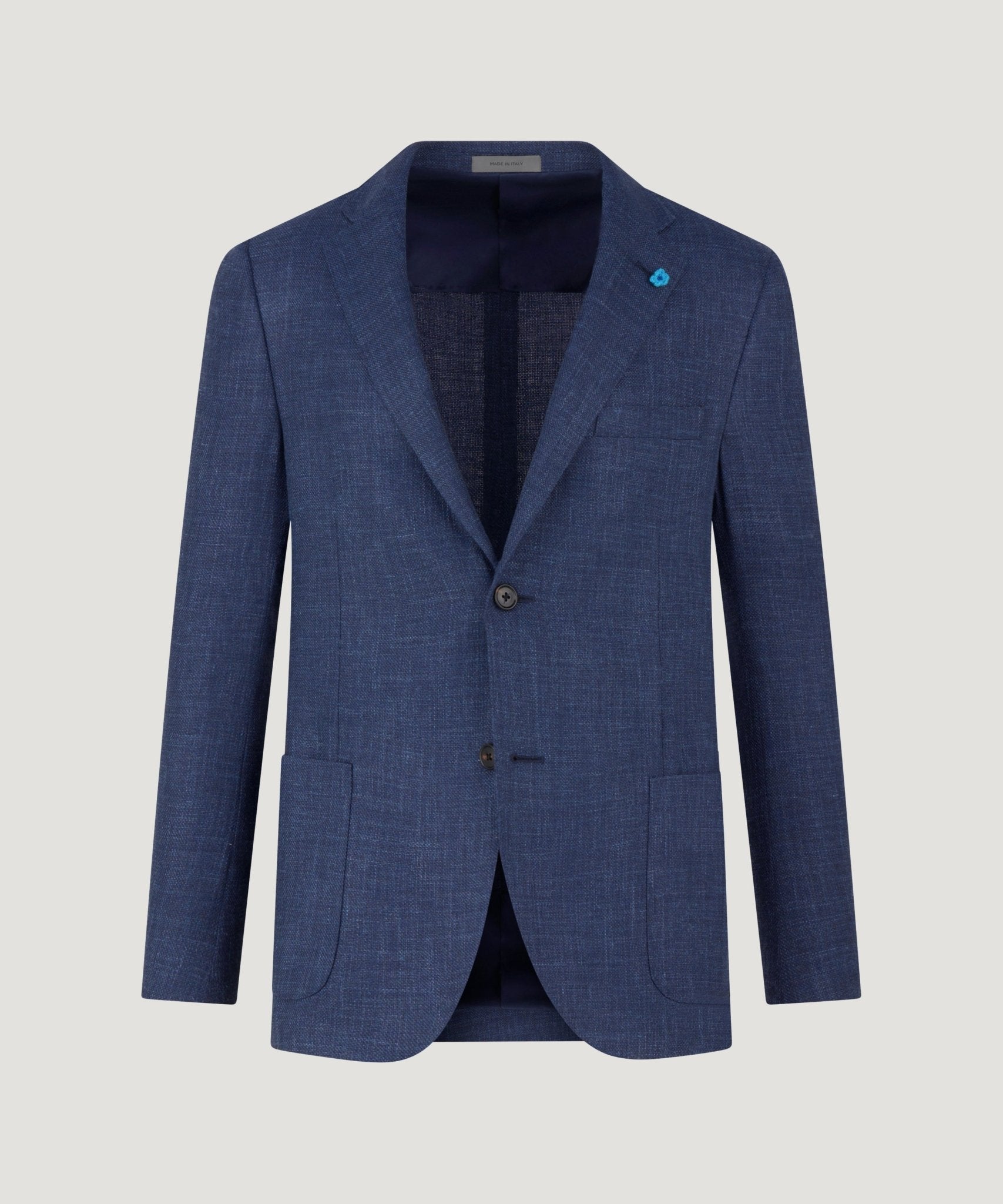 Corneliani Colbert scheerwol/zijde/linnen blauw - THE SOCIETY SHOP