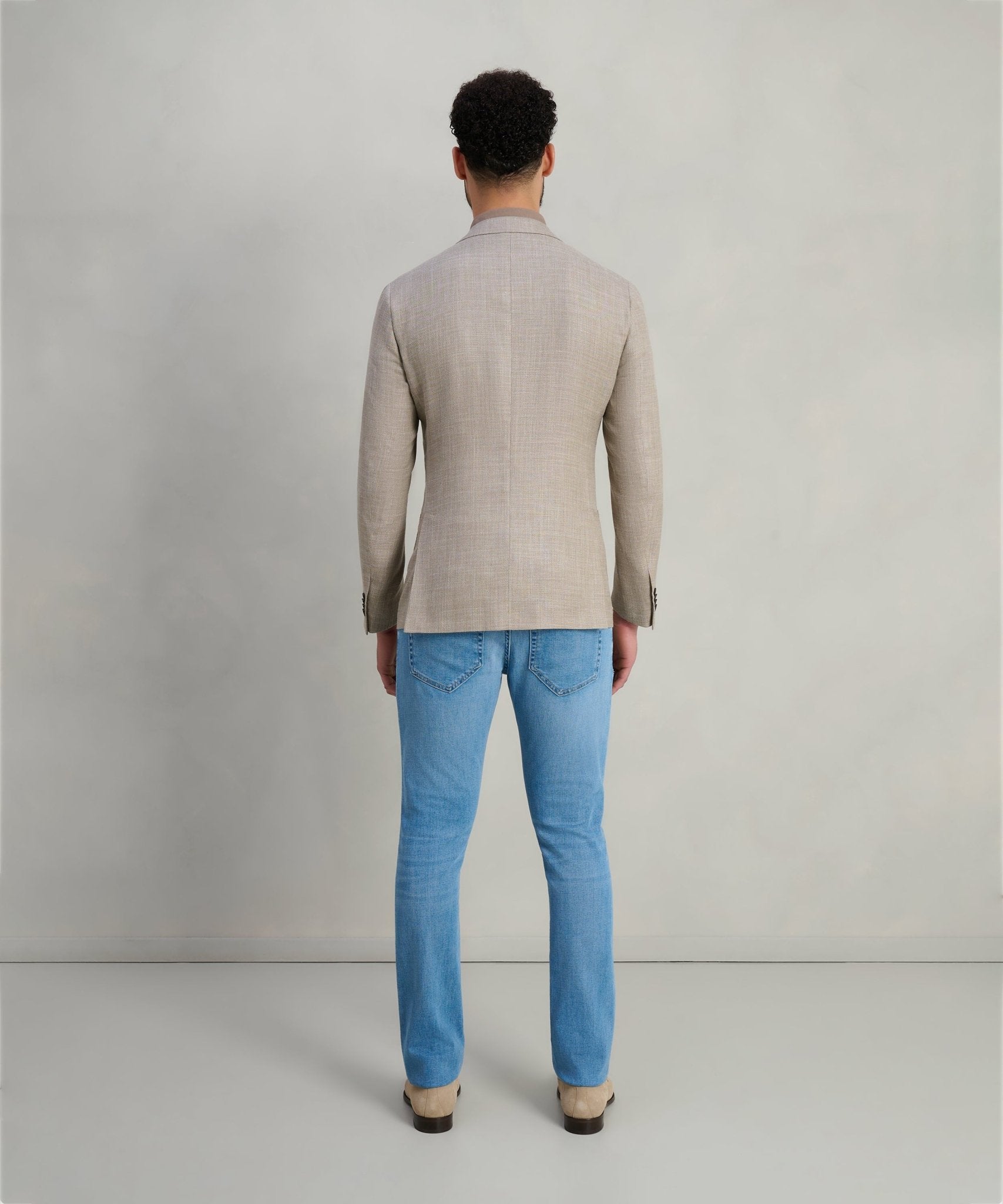 Corneliani Colbert scheerwol/zijde/linnen lichtbruin - THE SOCIETY SHOP