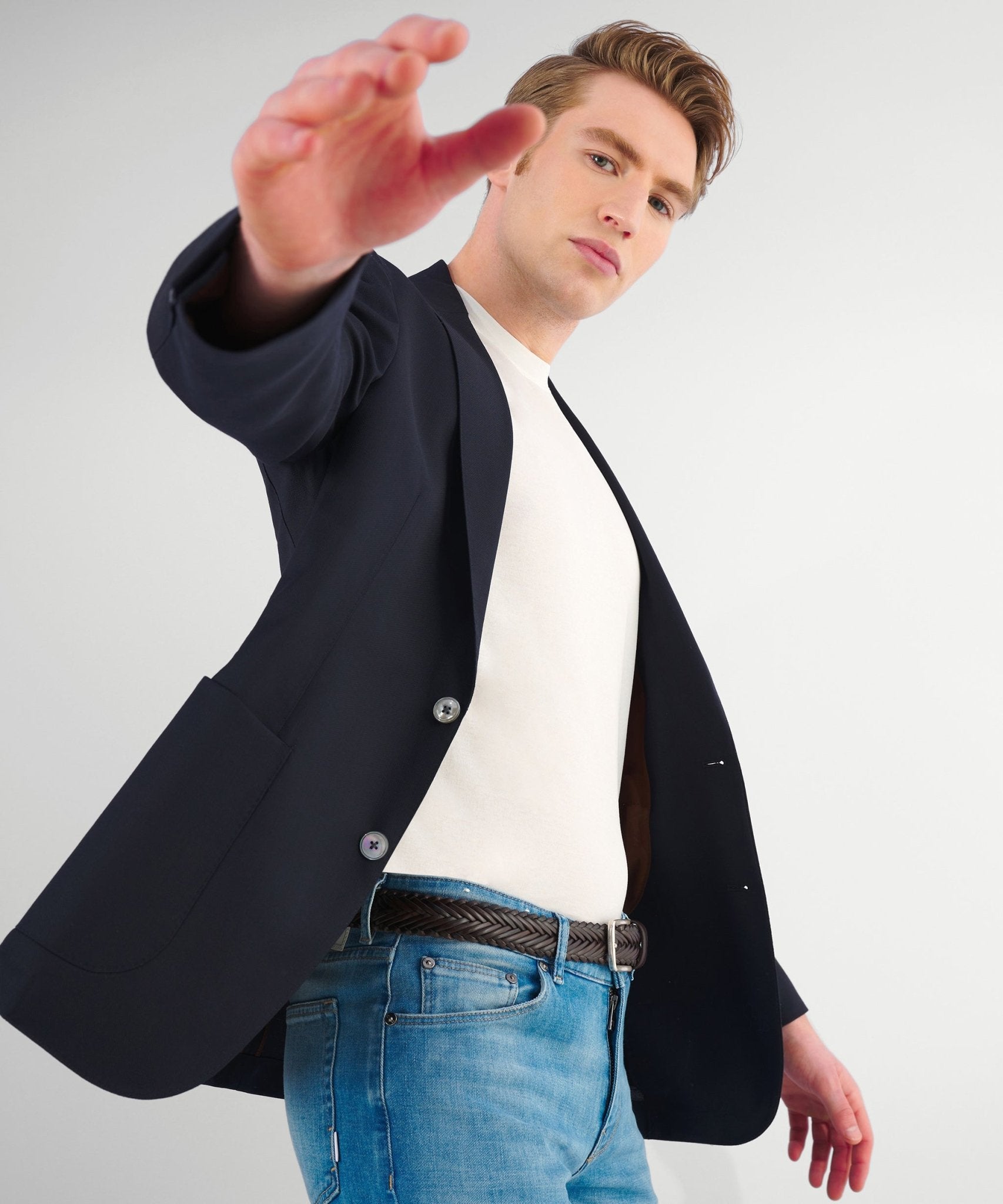 SOCI3TY Colbert wol donkerblauw - The Society Shop