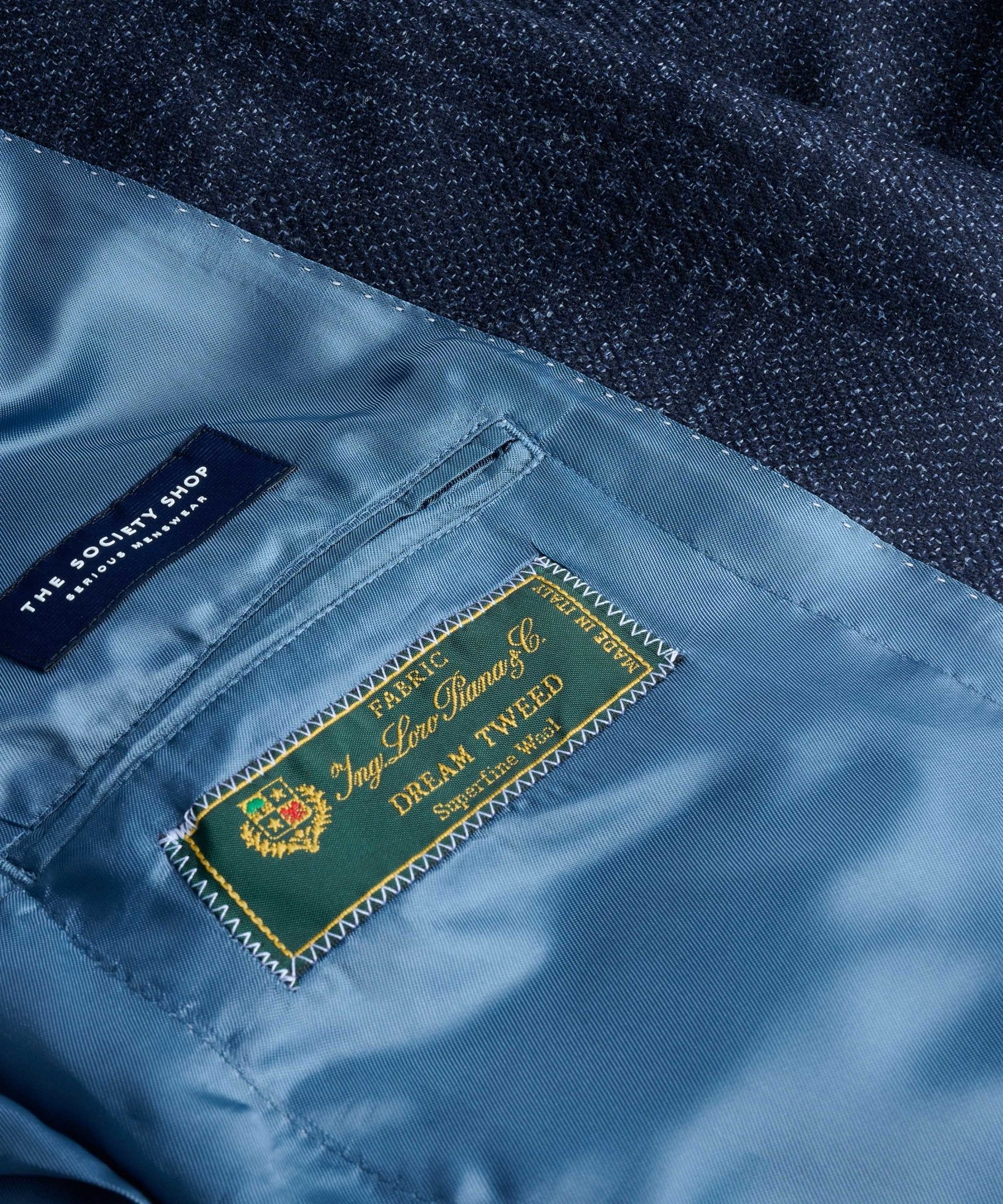 SOCI3TY Limited Colbert wol Glencheck donkerblauw - THE SOCIETY SHOP