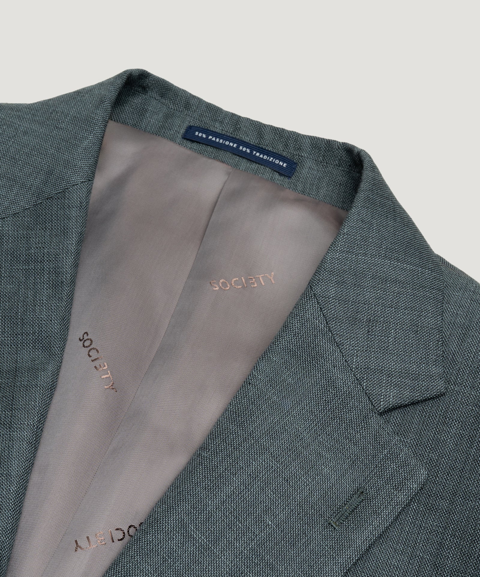 SOCI3TY Limited Fashion Colbert wol/linnen donkergroen - THE SOCIETY SHOP