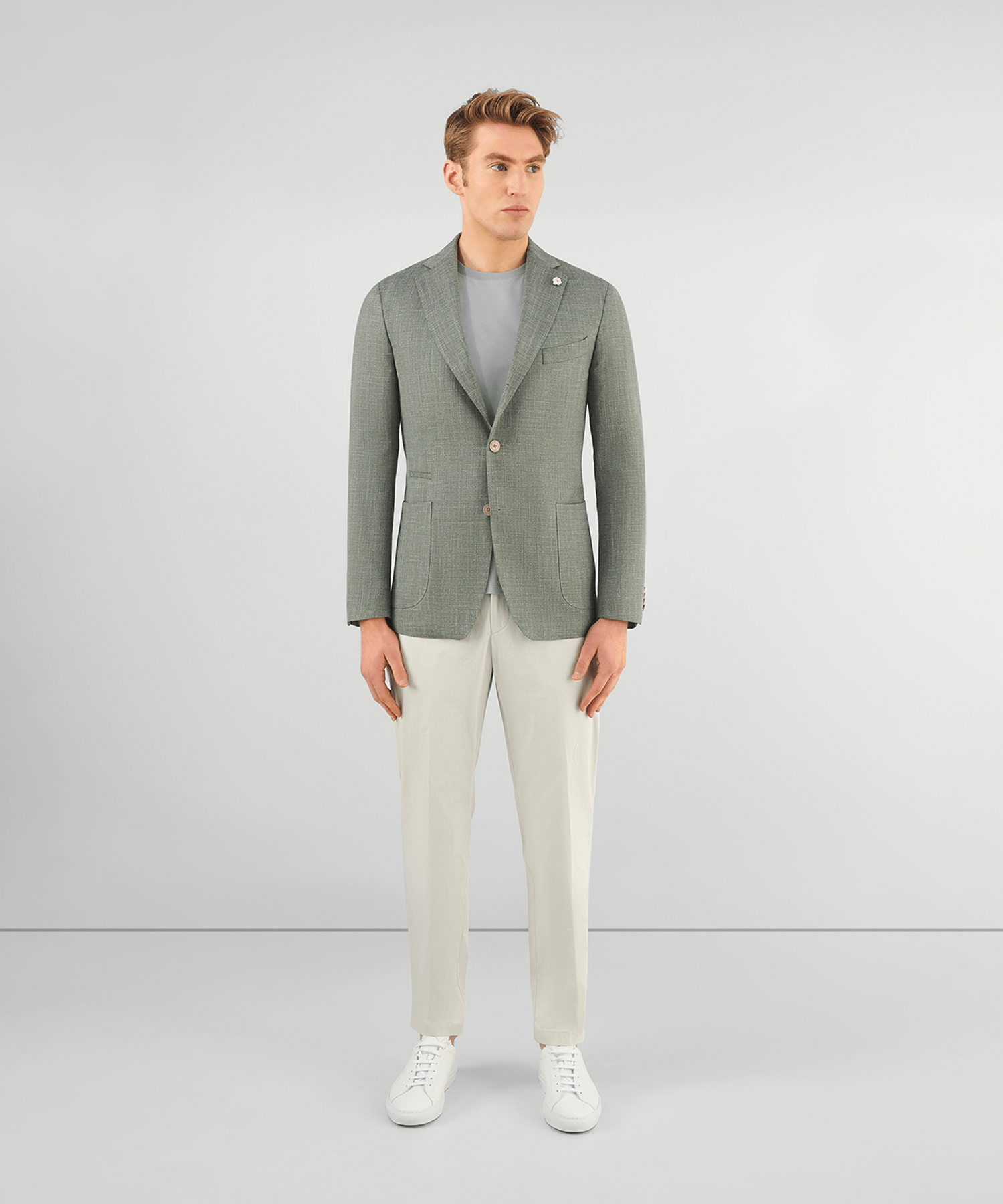 SOCI3TY Colbert wol/zijde/linnen groen by Drago - The Society Shop