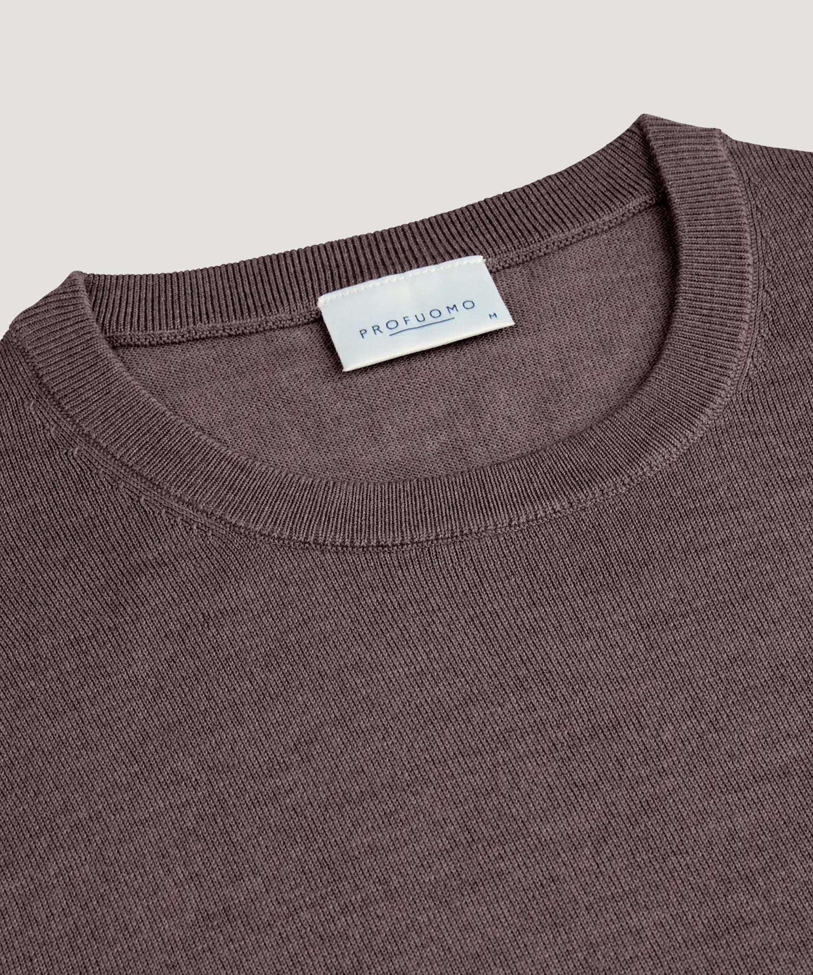 Profuomo Crewneck trui merino aubergine - THE SOCIETY SHOP