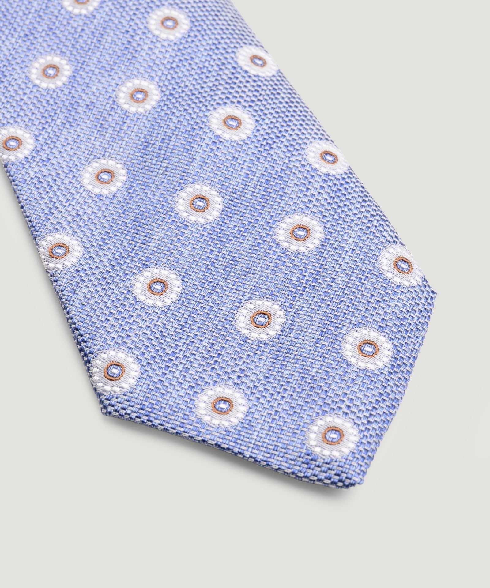 SOCI3TY Limited Fashion Das basket weave zijde/katoen medaillon lichtblauw - THE SOCIETY SHOP