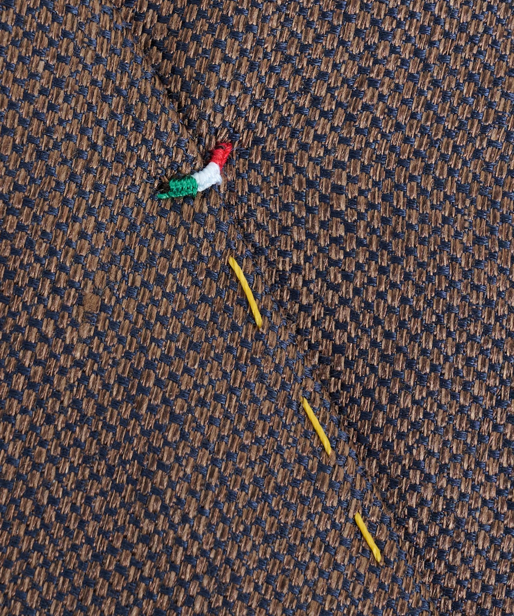 SOCI3TY Das basket weave zijde/linnen bruin - THE SOCIETY SHOP